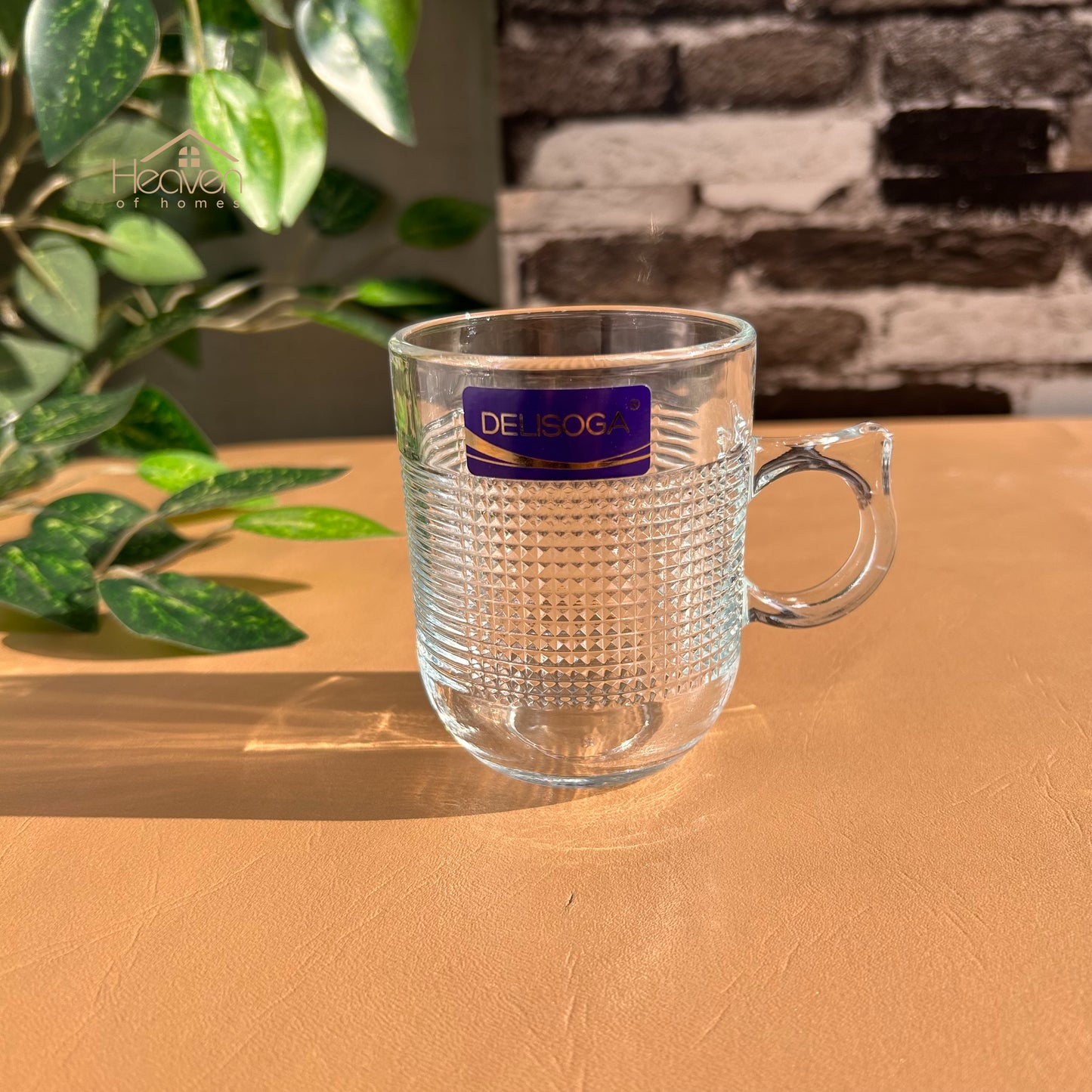 Delisoga® Set of 6 Clear Glass Coffee & Tea Mugs – 250 ml Elegant Cup Design - Heaven of homes - Sale Pakistan