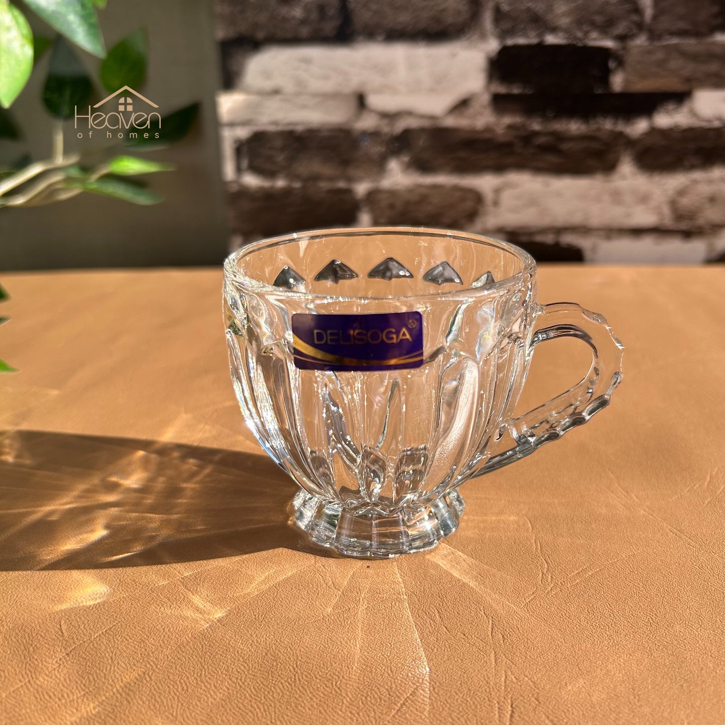 Delisoga® Set of 6 Transparent Clear Glass Coffee & Tea Mugs – 205 ml Elegant Cup - Heaven of homes - Sale Pakistan