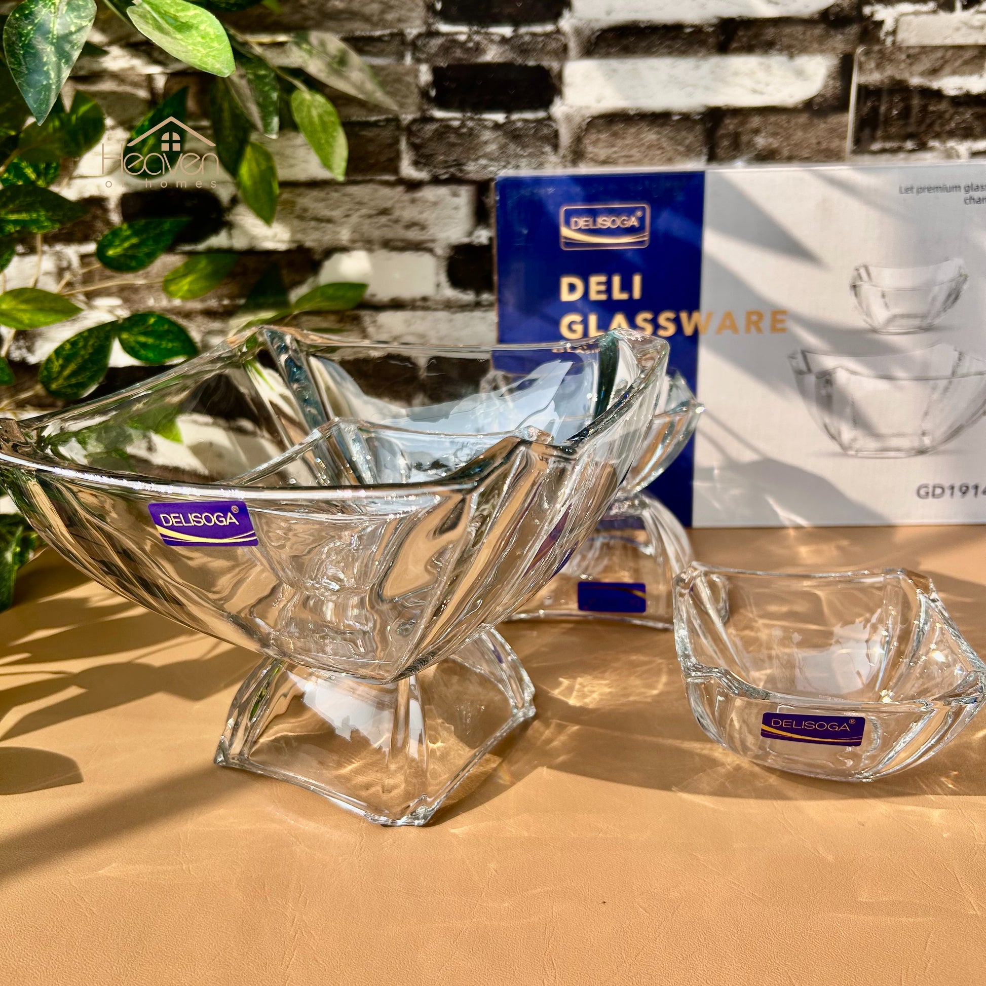 Delisoga® 7-Piece Clear Glass Premium Glass Fruit Serving Set – Elegant Glassware Collection - Heaven of homes - Sale Pakistan