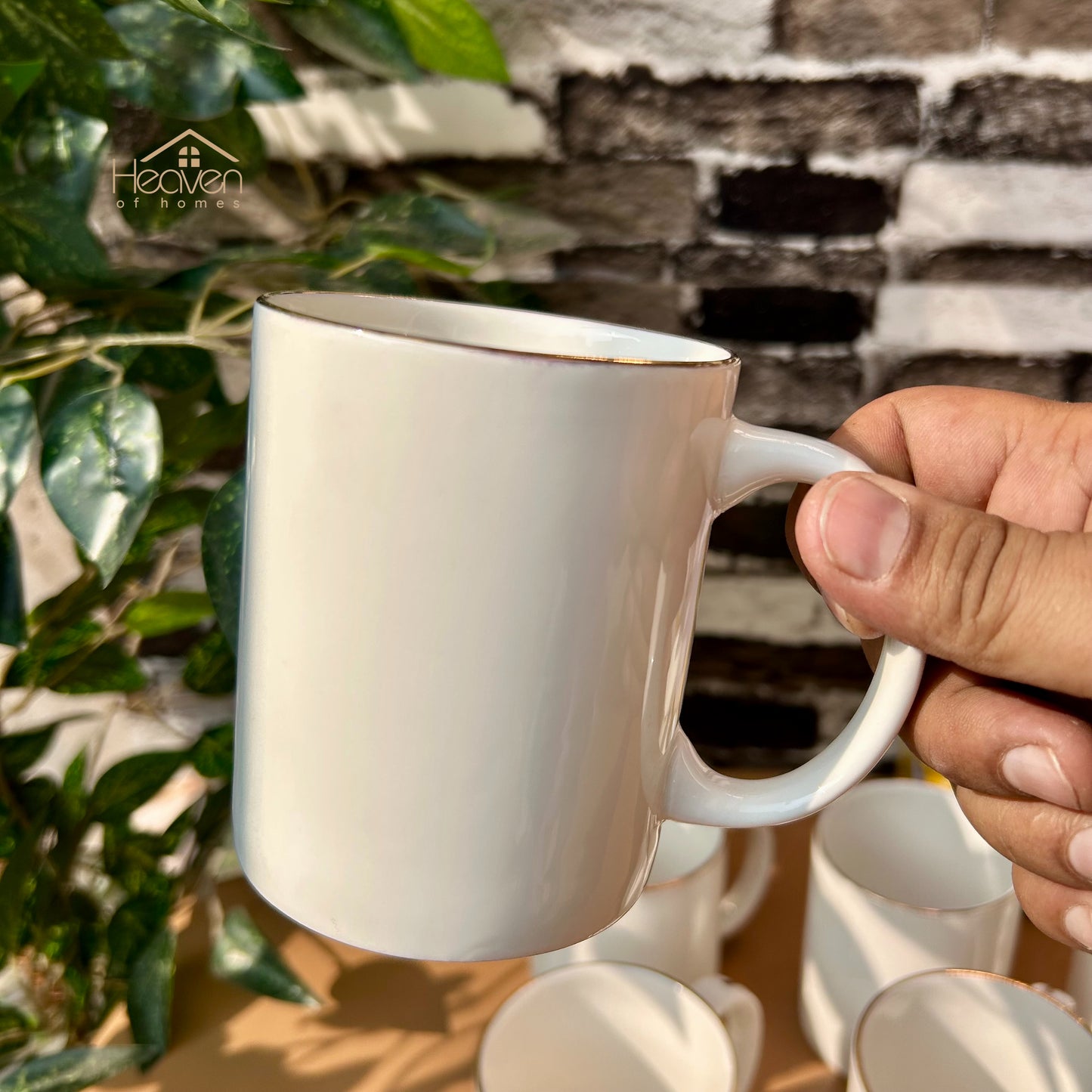 Heaven Set of 6 Weightless White Bone China Coffee & Tea Mugs – Elegant & Durable 300 ML - Heaven of homes - Sale Pakistan