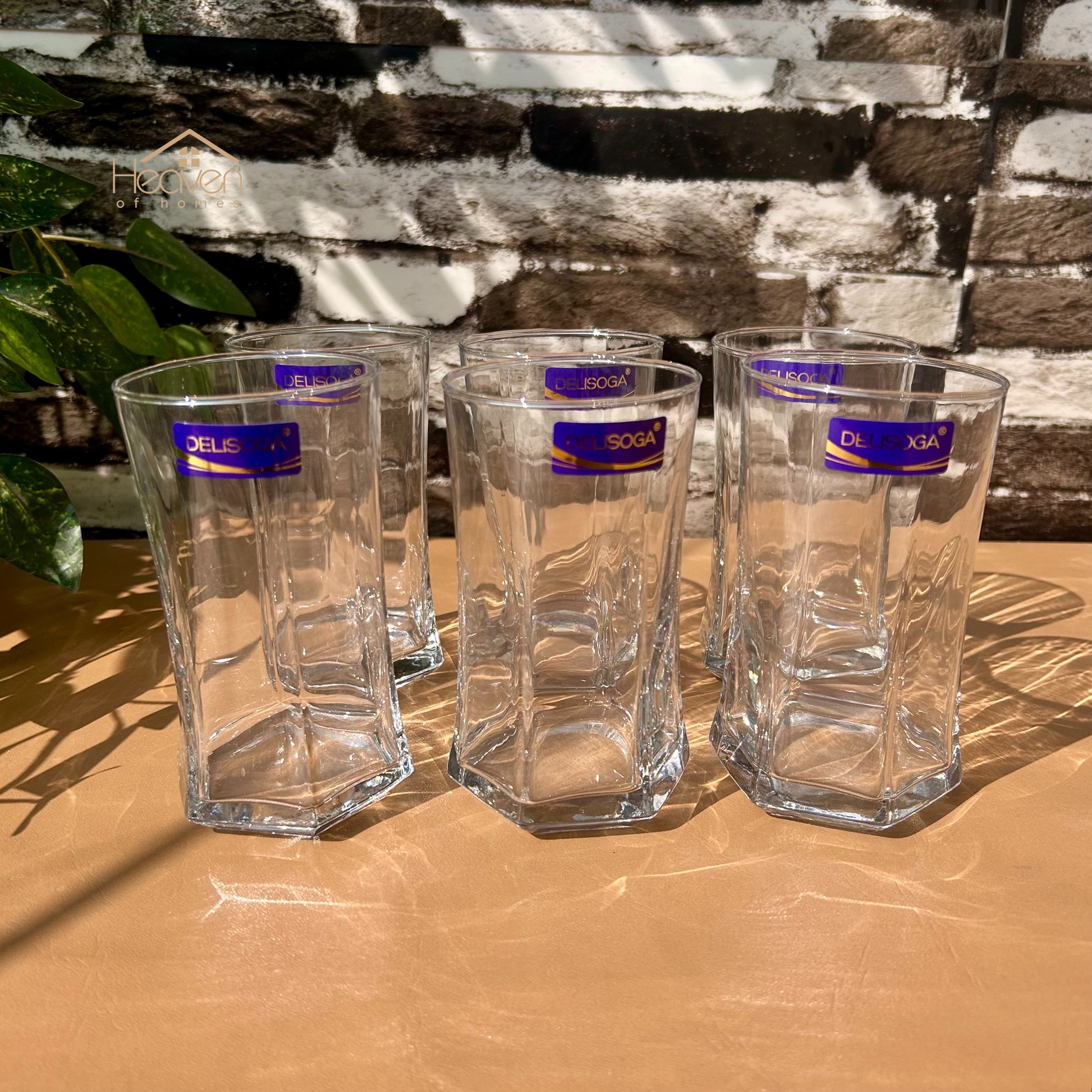 Delisoga® 330 ml Transparent Crystal Clear Drinking Glasses Set of 6 - Heaven of homes - Sale Pakistan