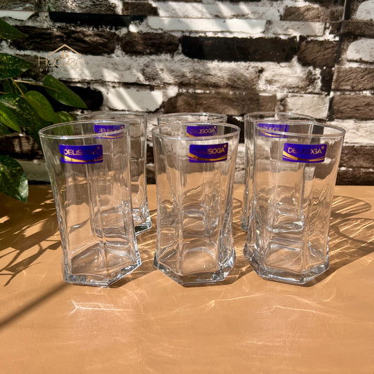 Delisoga® 330 ml Transparent Crystal Clear Drinking Glasses Set of 6 - Heaven of homes - Sale Pakistan