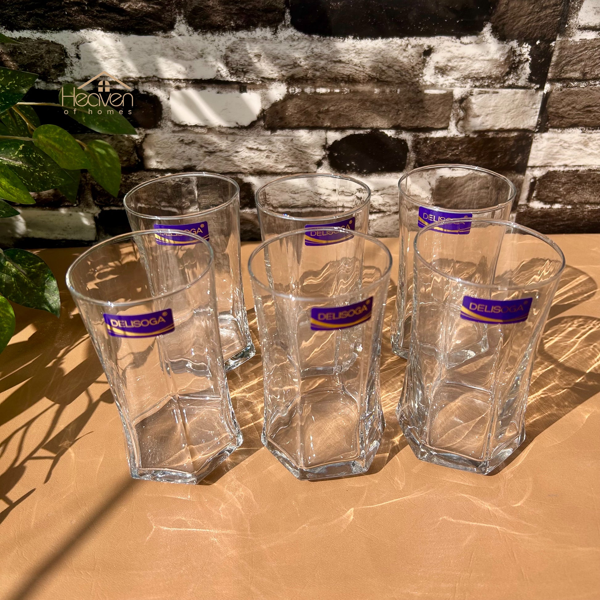 Delisoga® 330 ml Transparent Crystal Clear Drinking Glasses Set of 6 - Heaven of homes - Sale Pakistan