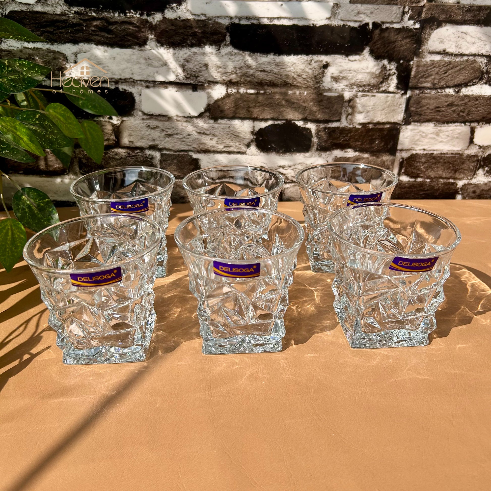 Delisoga® Classic Crystal Glassware Set - 6-Piece Collection | Elegant 320ml Tumblers | Timeless Clear Design New - Heaven of homes - Sale Pakistan