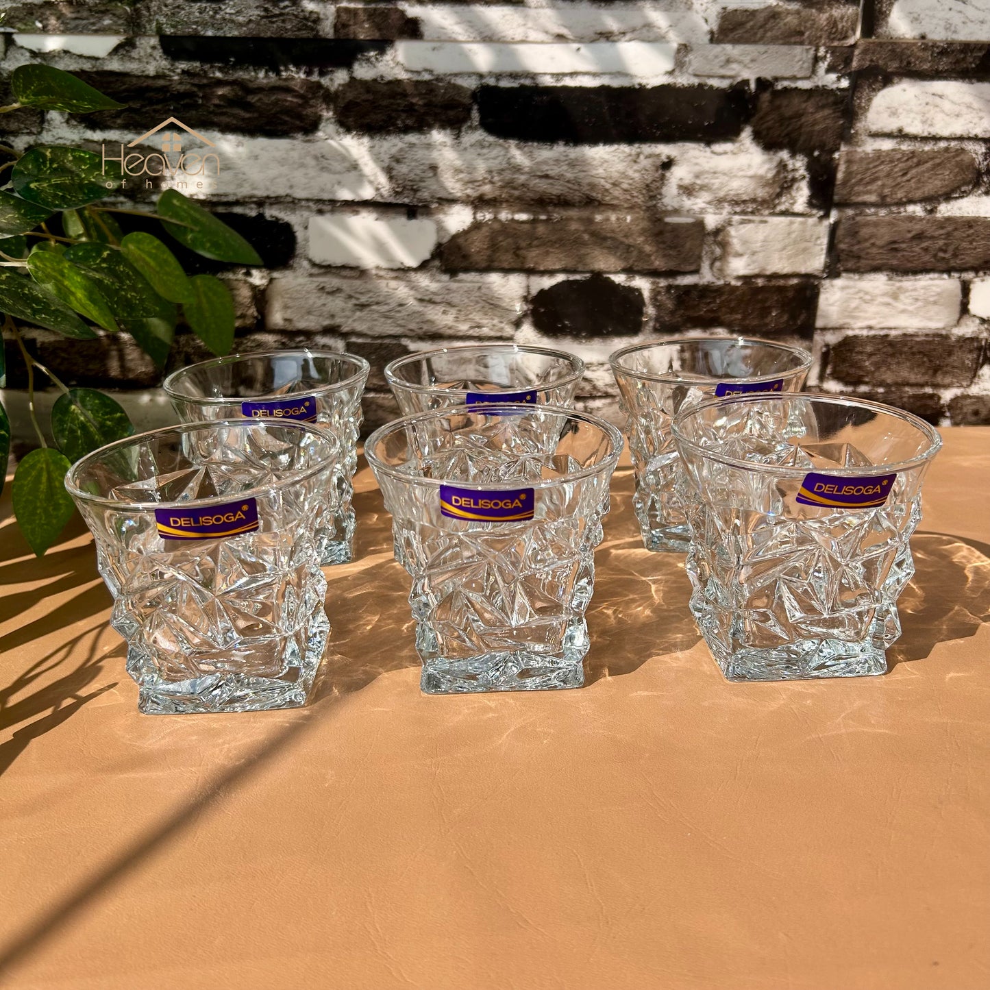 Delisoga® Classic Crystal Glassware Set - 6-Piece Collection | Elegant 320ml Tumblers | Timeless Clear Design New - Heaven of homes - Sale Pakistan