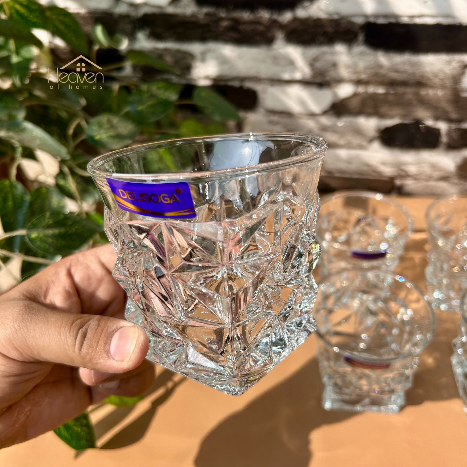 Delisoga® Classic Crystal Glassware Set - 6-Piece Collection | Elegant 320ml Tumblers | Timeless Clear Design New - Heaven of homes - Sale Pakistan