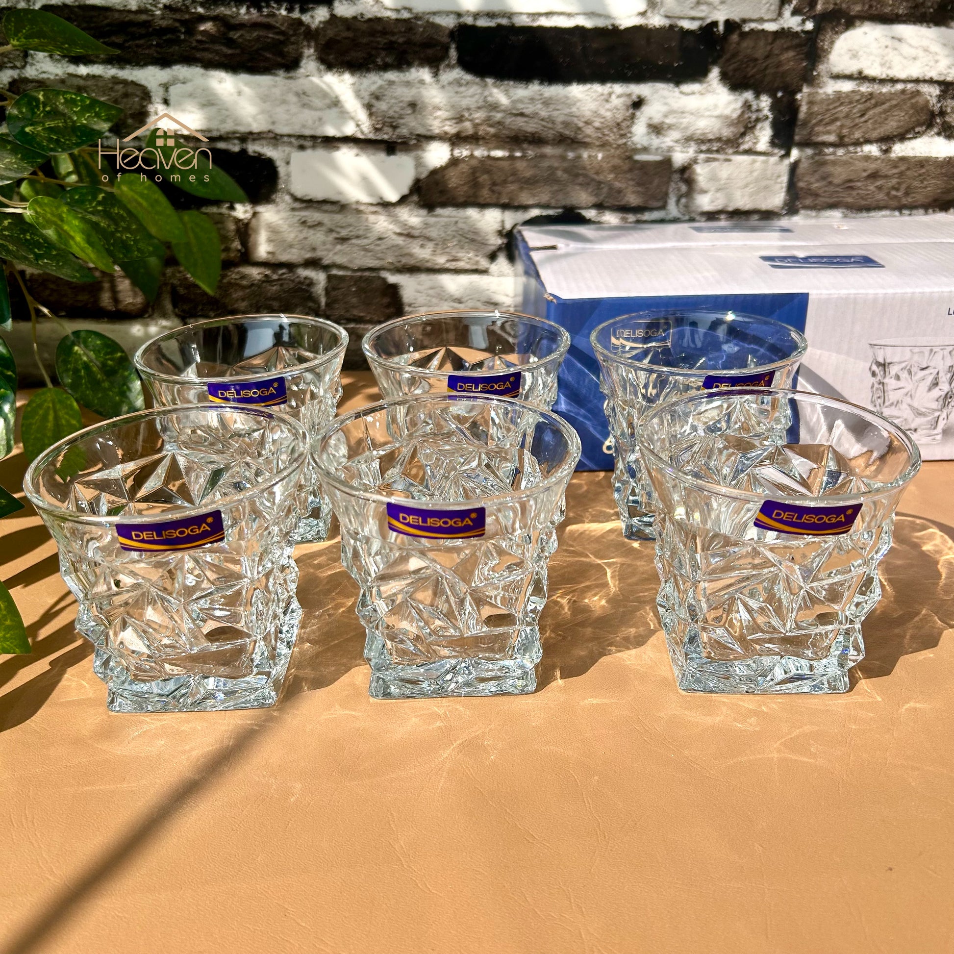 Delisoga® Classic Crystal Glassware Set - 6-Piece Collection | Elegant 320ml Tumblers | Timeless Clear Design New - Heaven of homes - Sale Pakistan