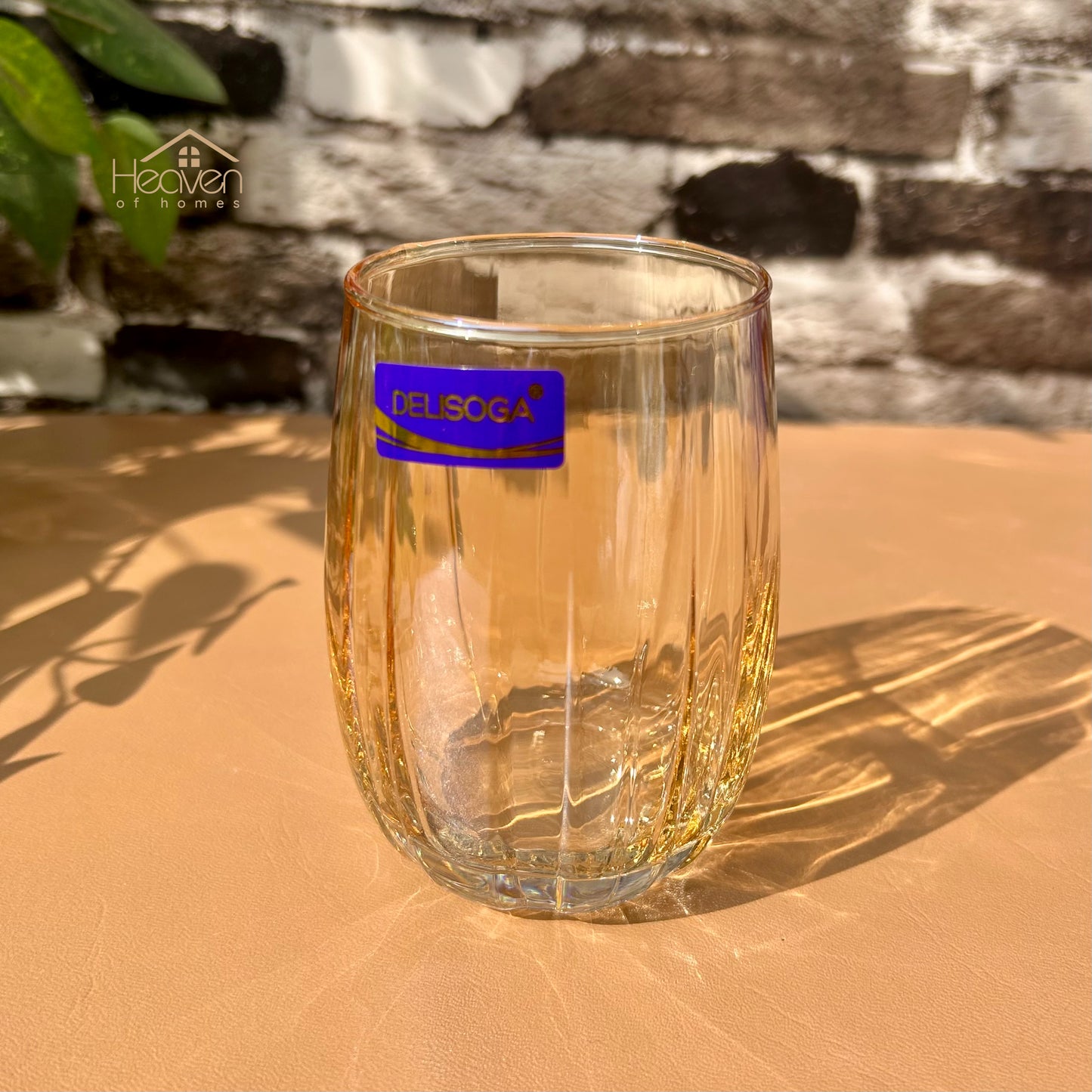 Delisoga® Set of 6 380 ml Transparent Elegance Drinking Glasses Gold Edition - Heaven of homes - Sale Pakistan