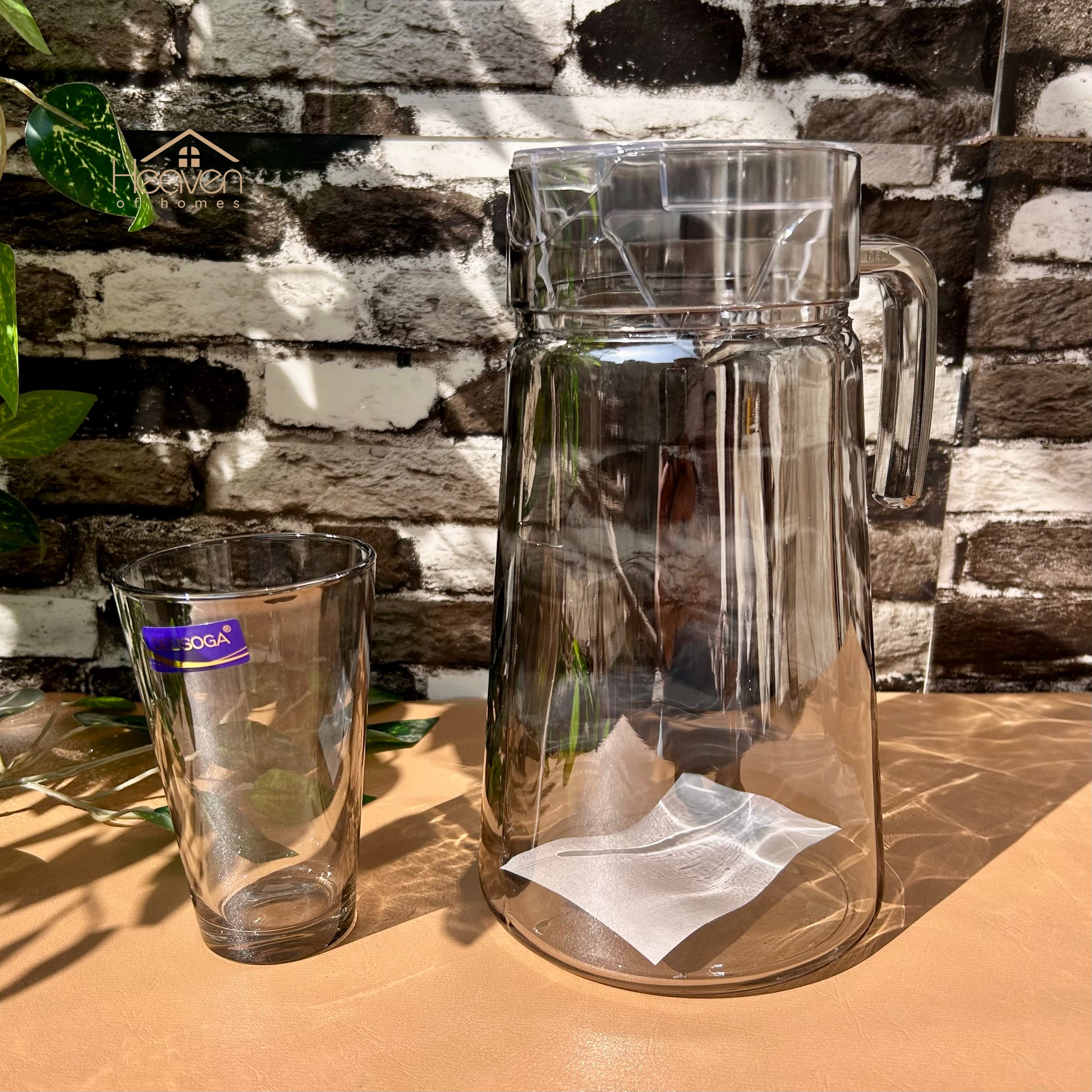 Delisoga® Premium 7-Piece Colored Glass Water & Drink Serving Set 6 Glasses & 1 Jug - Heaven of homes - Sale Pakistan