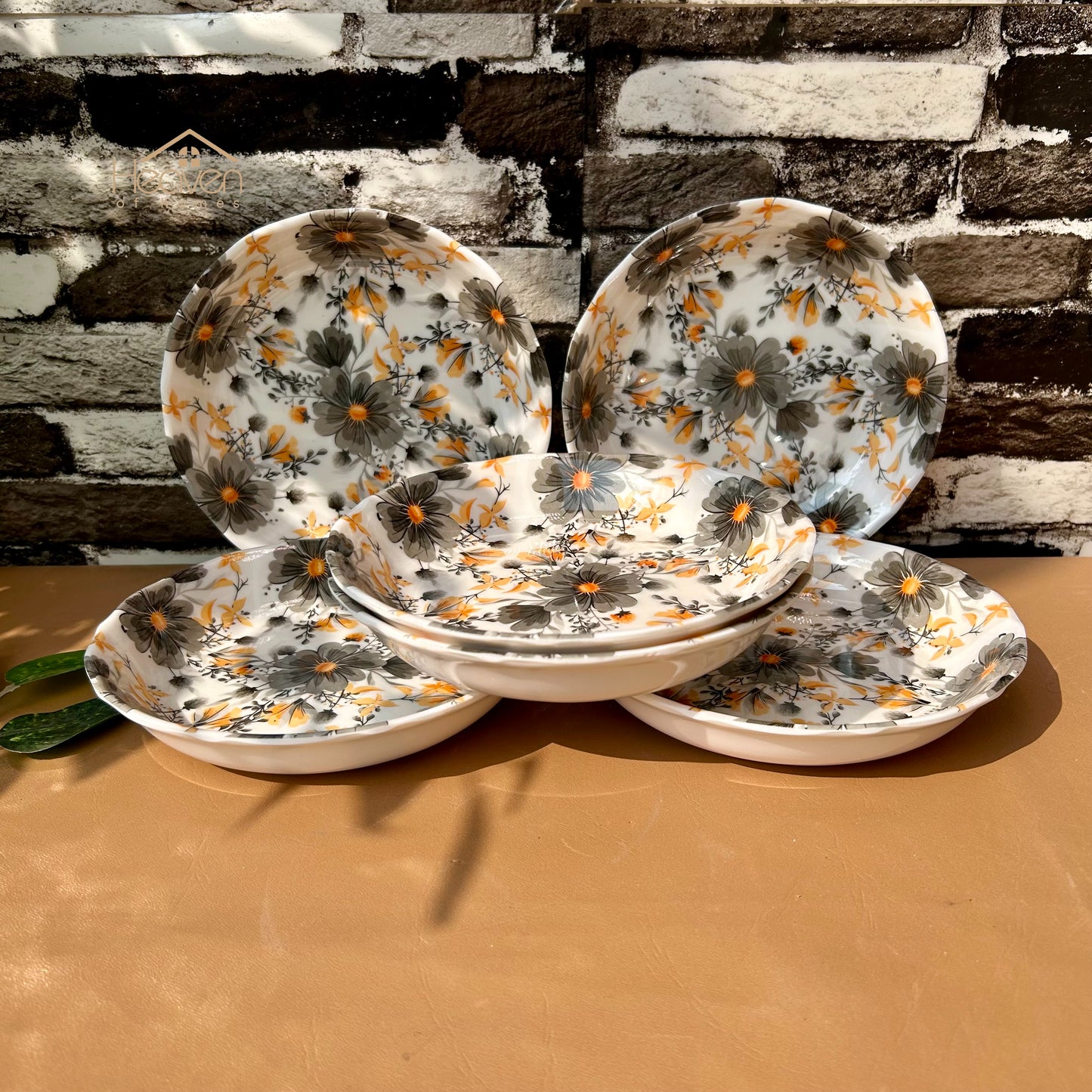 Melamine 6-Person Serving Dinner Set 36-Pieces Melamine Dinner Set – Trending Stain-Proof Double Glazed | Elegant Tableware Orange