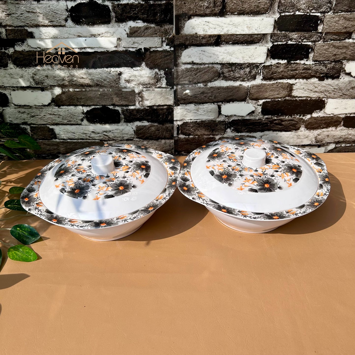 Melamine 6-Person Serving Dinner Set 36-Pieces Melamine Dinner Set – Trending Stain-Proof Double Glazed | Elegant Tableware Orange