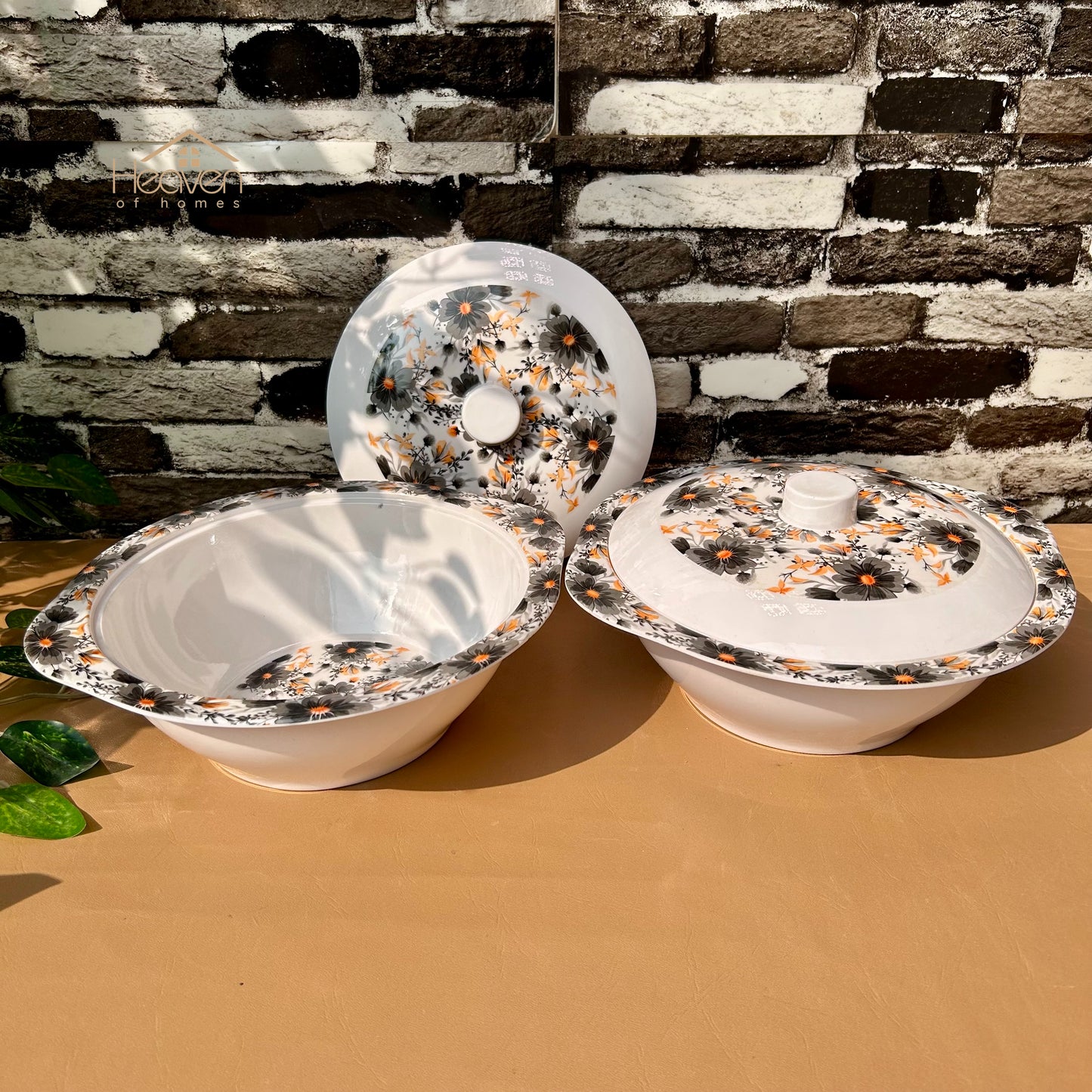 Melamine 6-Person Serving Dinner Set 36-Pieces Melamine Dinner Set – Trending Stain-Proof Double Glazed | Elegant Tableware Orange