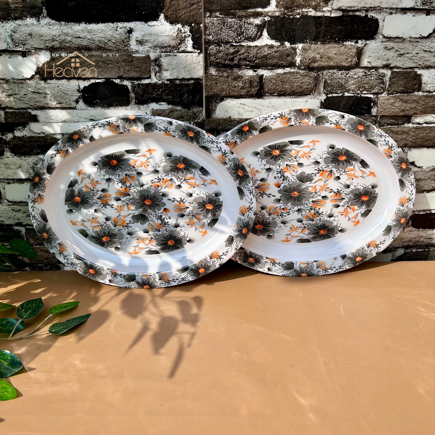 Melamine 6-Person Serving Dinner Set 36-Pieces Melamine Dinner Set – Trending Stain-Proof Double Glazed | Elegant Tableware Orange