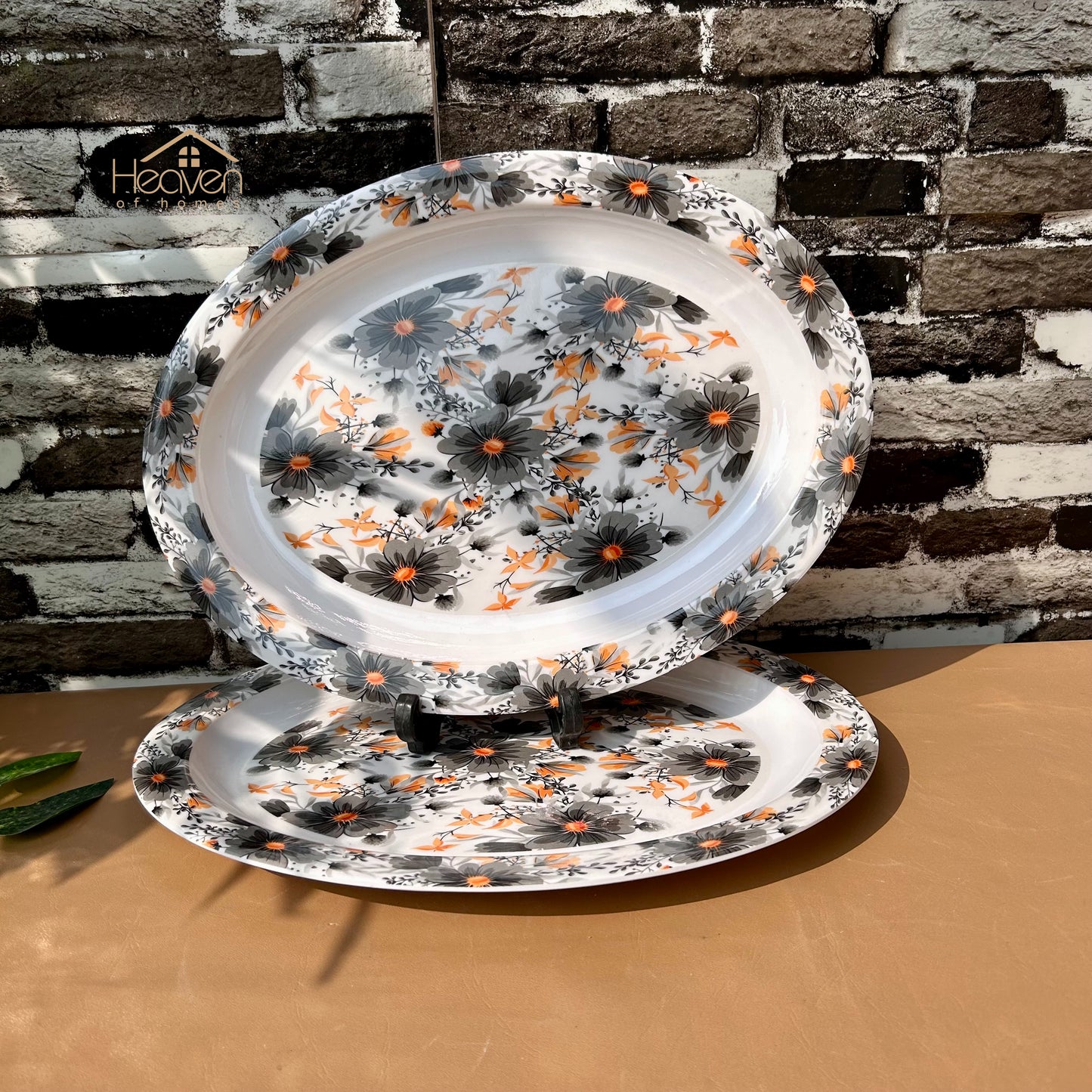 Melamine 6-Person Serving Dinner Set 36-Pieces Melamine Dinner Set – Trending Stain-Proof Double Glazed | Elegant Tableware Orange