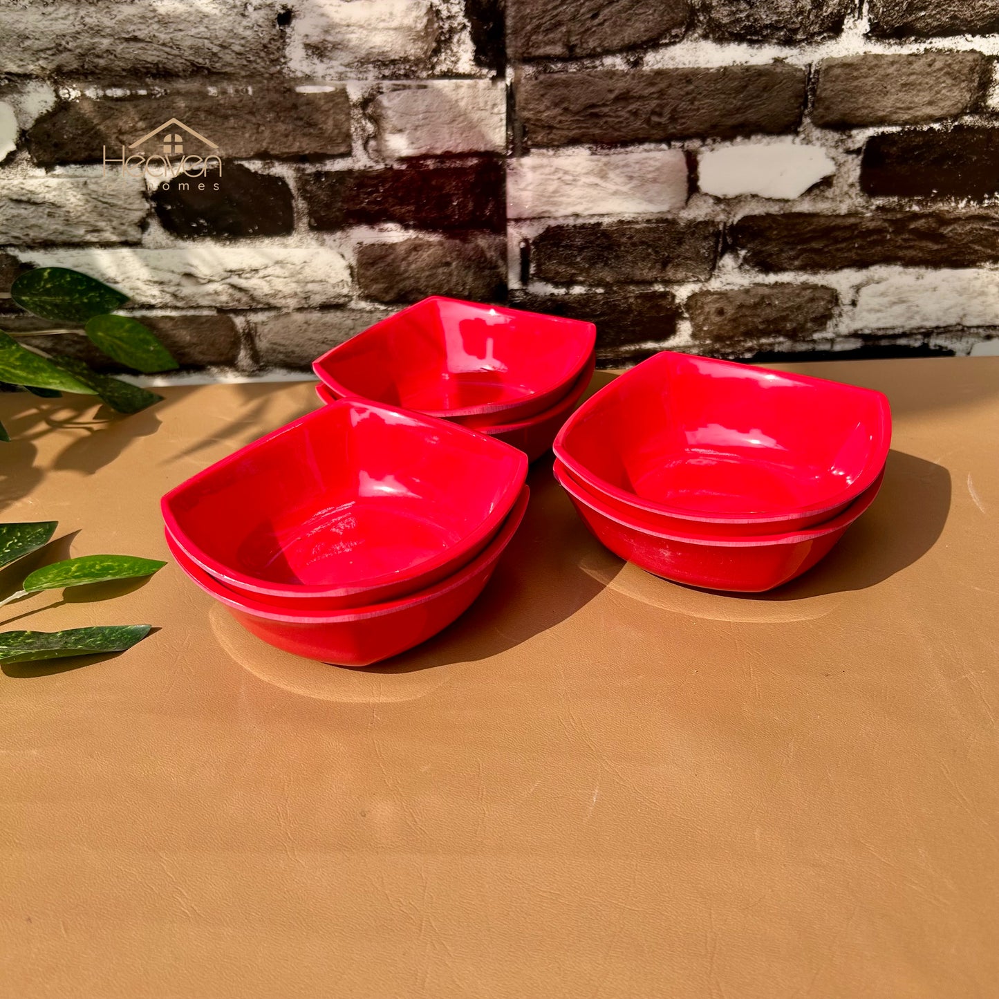 Melamine 28 Pieces Dinner Set Double-Glaze– Stain-Proof, Heavyweight, Durable Design Dinner Set Solid Red - Heaven of homes - Sale Pakistan