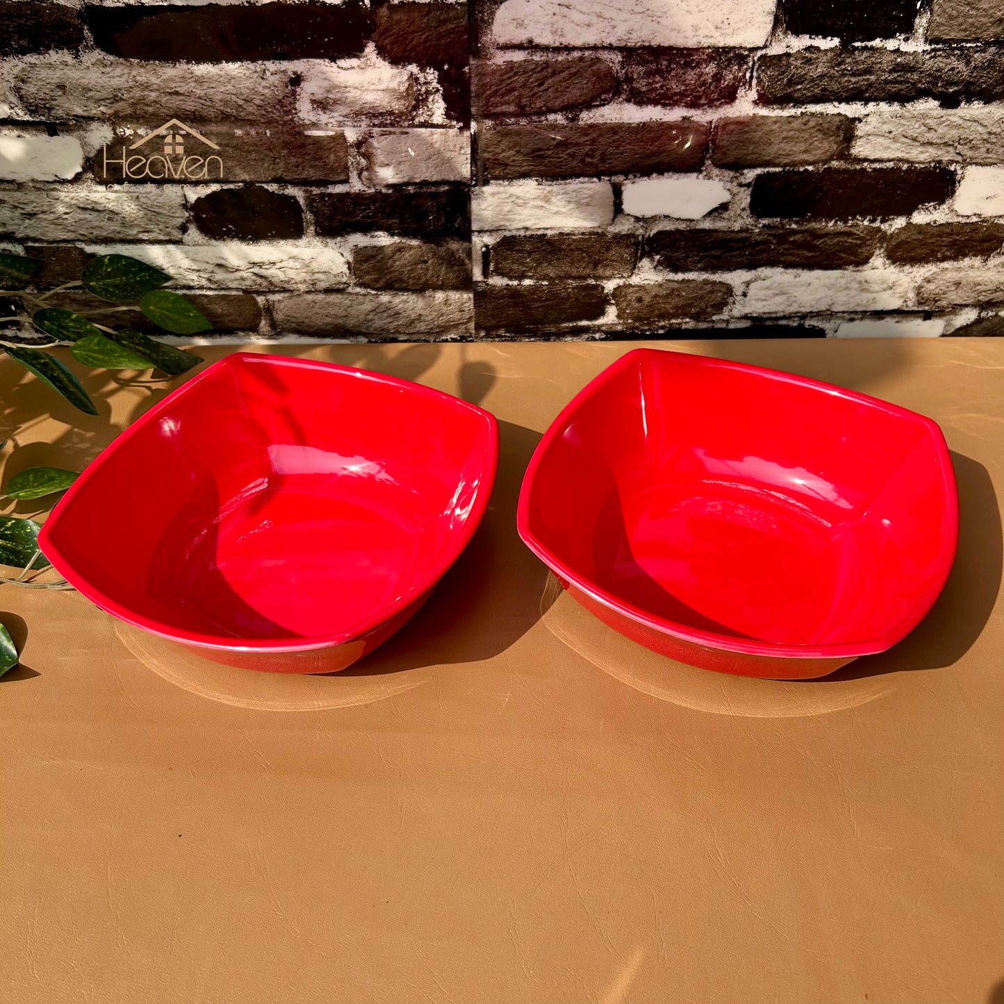 Melamine 28 Pieces Dinner Set Double-Glaze– Stain-Proof, Heavyweight, Durable Design Dinner Set Solid Red - Heaven of homes - Sale Pakistan