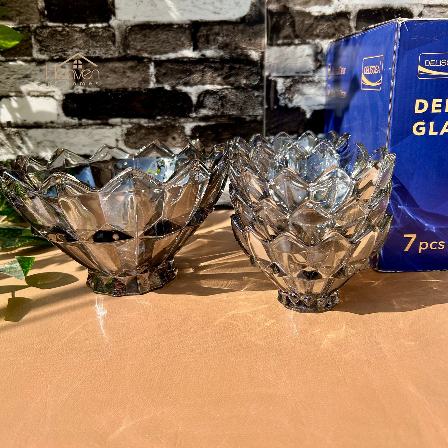 Delisoga® 7-Piece Colored Glass Ice Cream & Fruit Serving Set –Premium Collection - Heaven of homes - Sale Pakistan