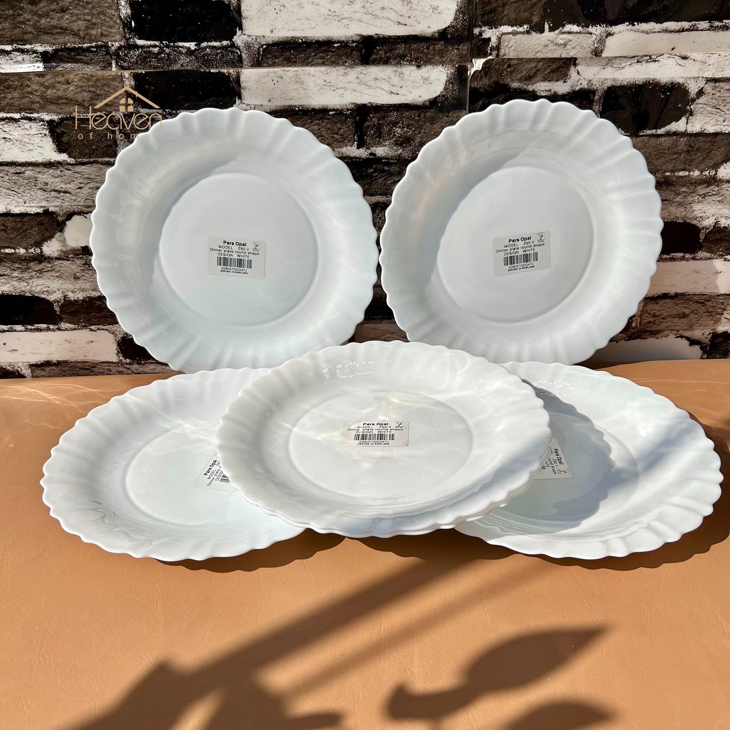 Opal Set of 18 Pieces Marble Plate Set White– Stain-Proof and Microwave Safe Dinner Set Imported