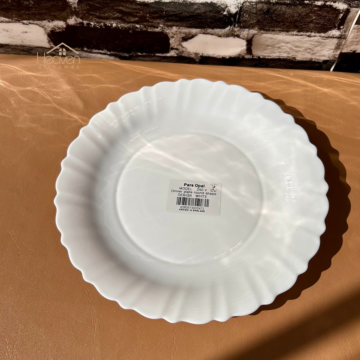 Opal Set of 6 Marble Plates White– Stain-Proof and Microwave Safe - Heaven of homes - Sale Pakistan
