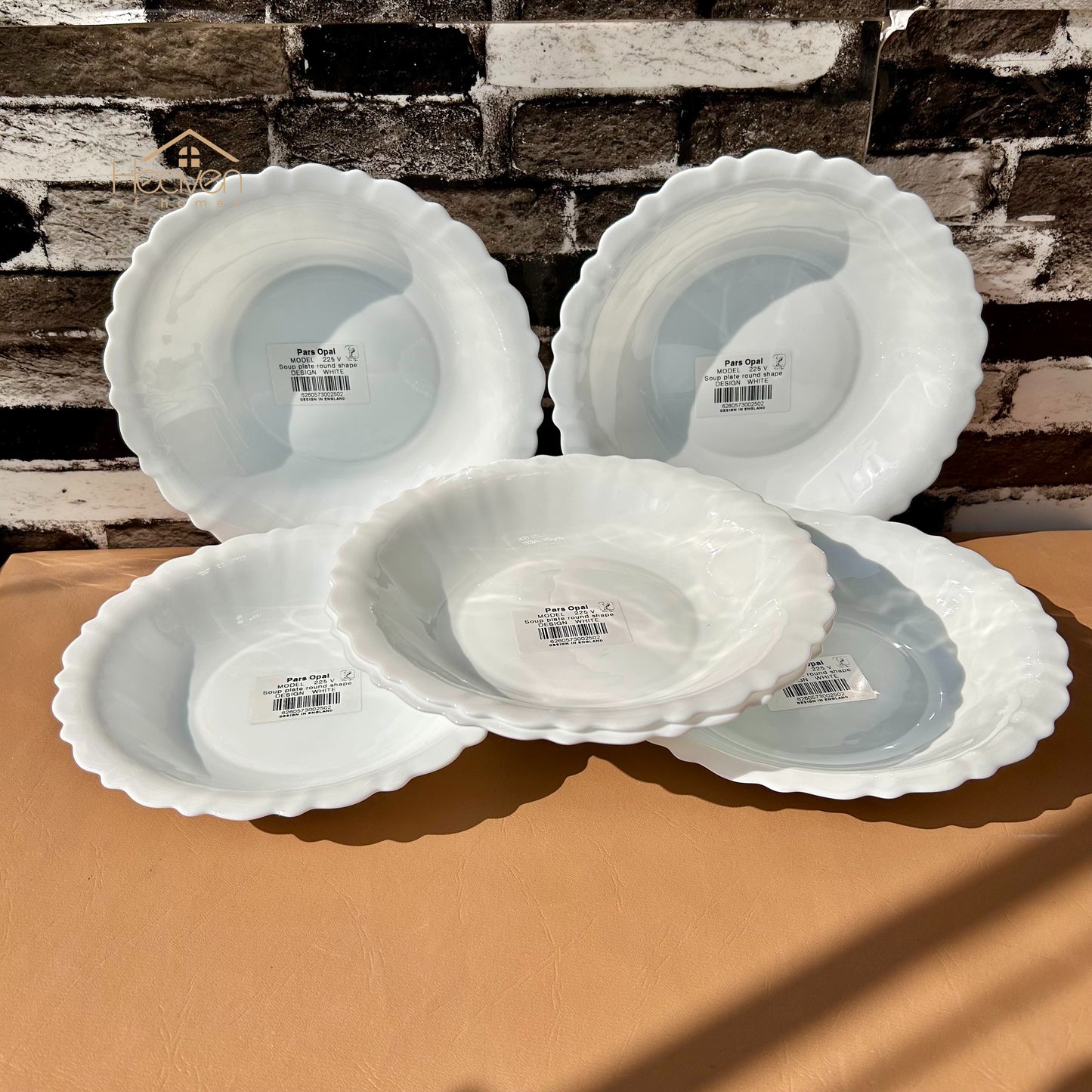 Opal Set of 18 Pieces Marble Plate Set White– Stain-Proof and Microwave Safe Dinner Set Imported