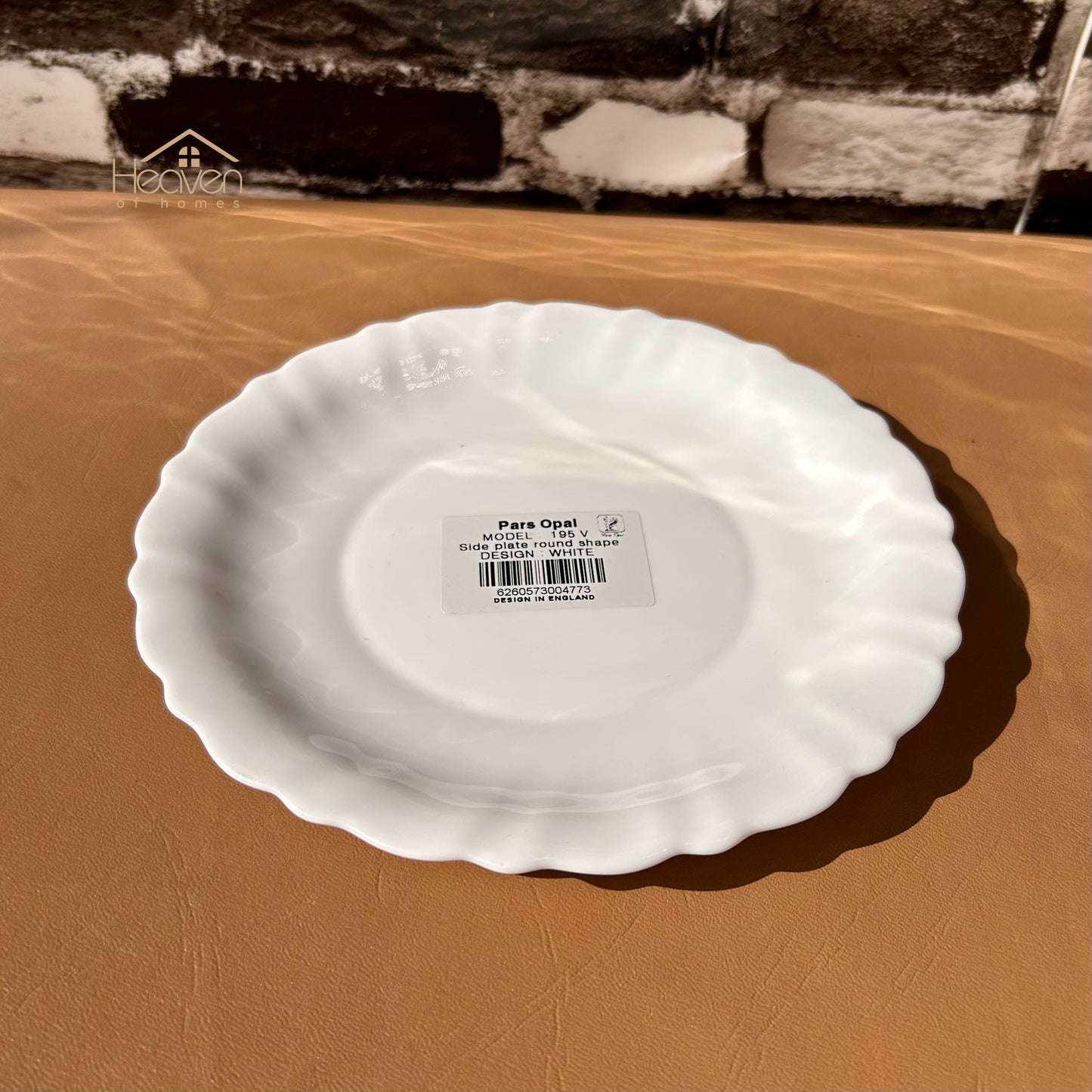 Opal Set of 6 Marble Plates White– Stain-Proof and Microwave Safe - Heaven of homes - Sale Pakistan