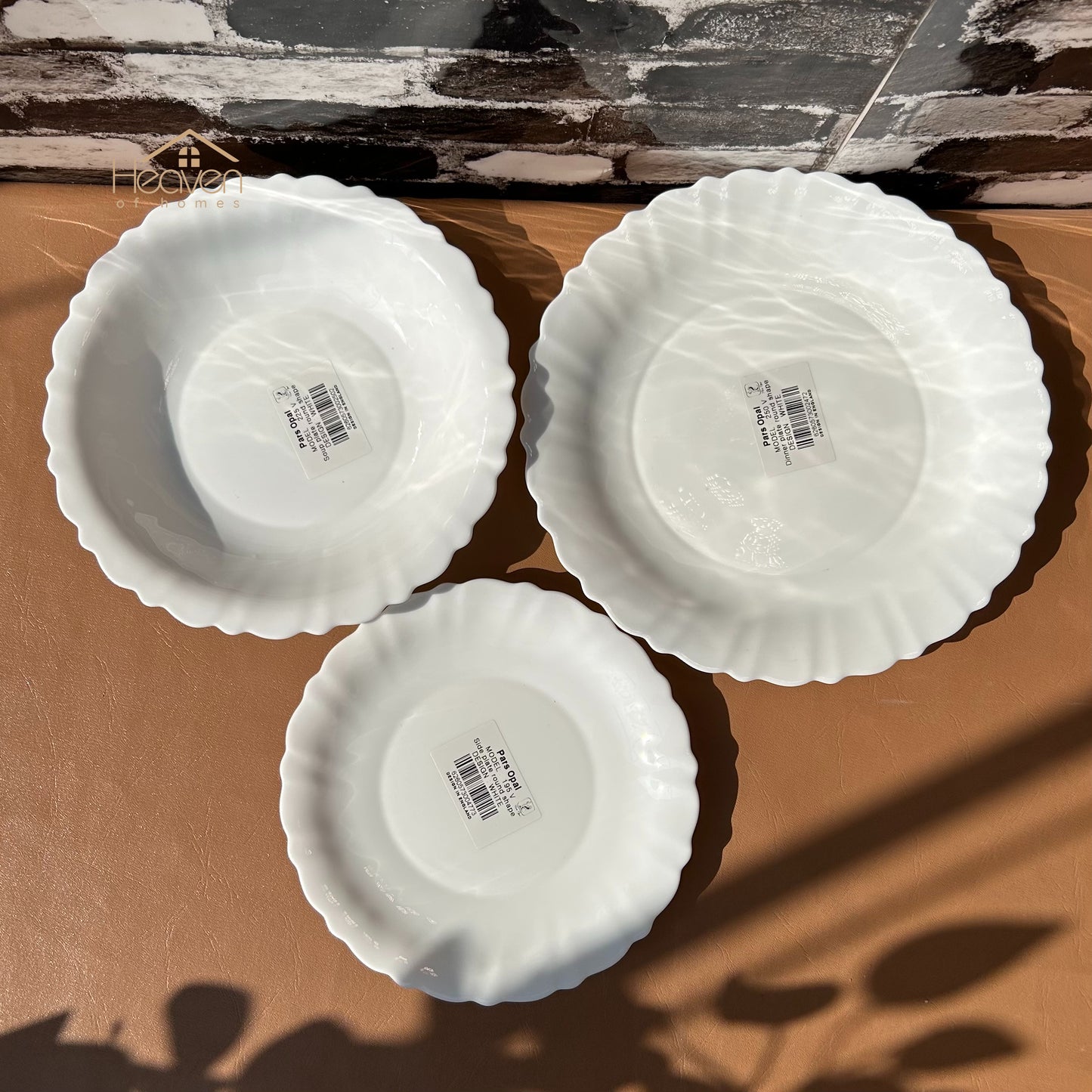 Opal Set of 18 Pieces Marble Plate Set White– Stain-Proof and Microwave Safe Dinner Set Imported - Heaven of homes - Sale Pakistan