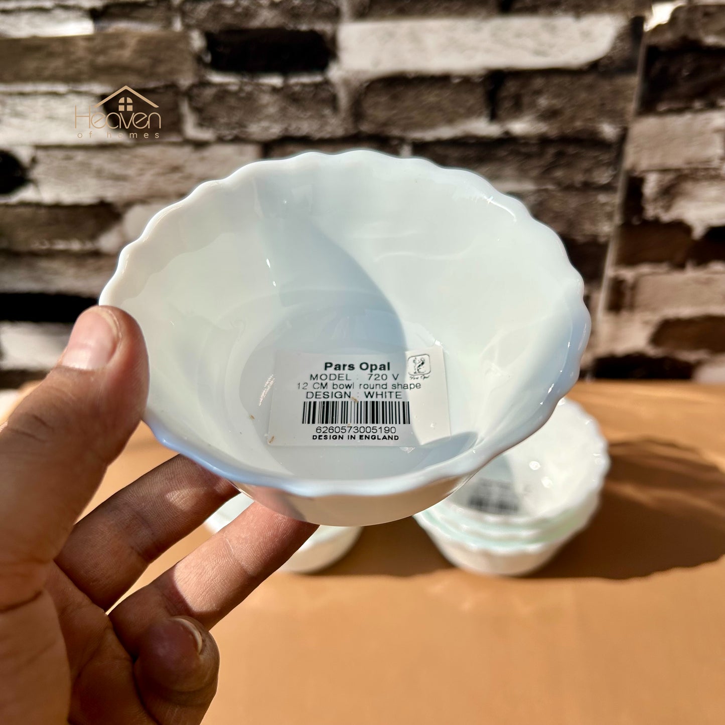 Opal Set of 6 Marble 4 Inches Fruit Bowl Round White– Stain-Proof and Microwave Safe Imported - Heaven of homes - Sale Pakistan