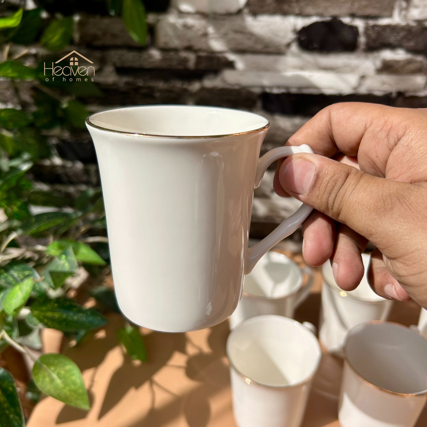 Heaven Set of 6 Weightless White Bone China Mugs – Elegant & Durable 225 ML - Heaven of homes - Sale Pakistan