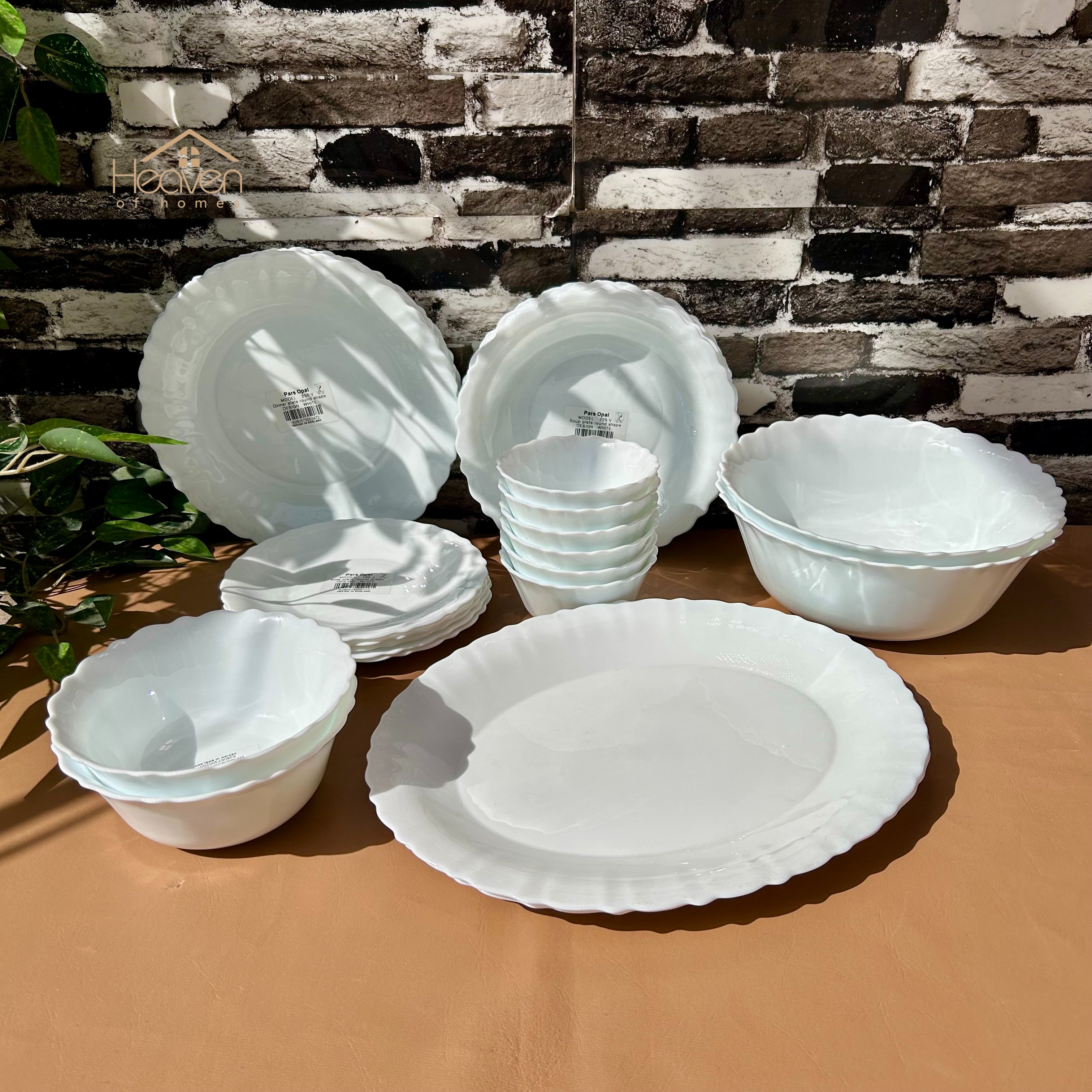 Dinner Ware White Marble Dinnerware Set Opal 30-Piece Marble