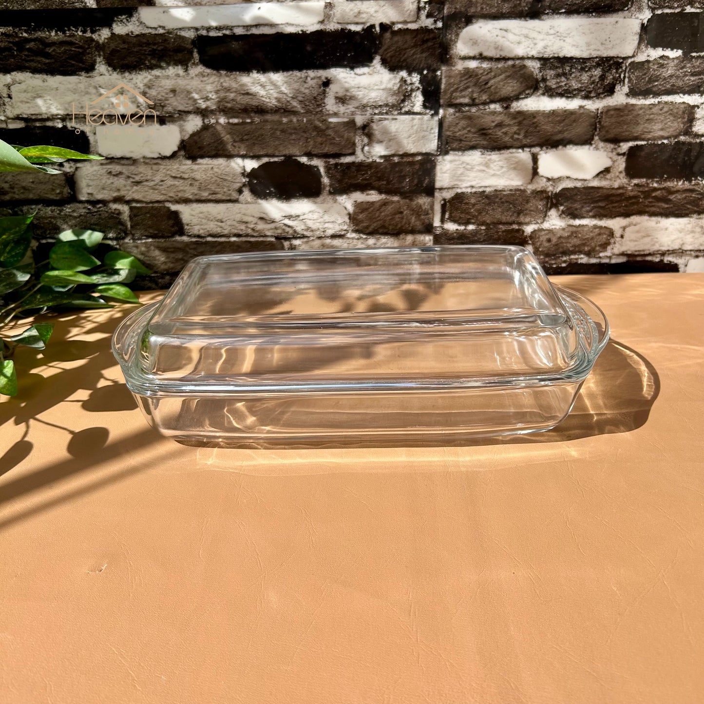 13-Inch Rectangular Glass Serving Casserole Dish with Glass Lid | Imported Clear Glass Serving Dish - Heaven of homes - Sale Pakistan