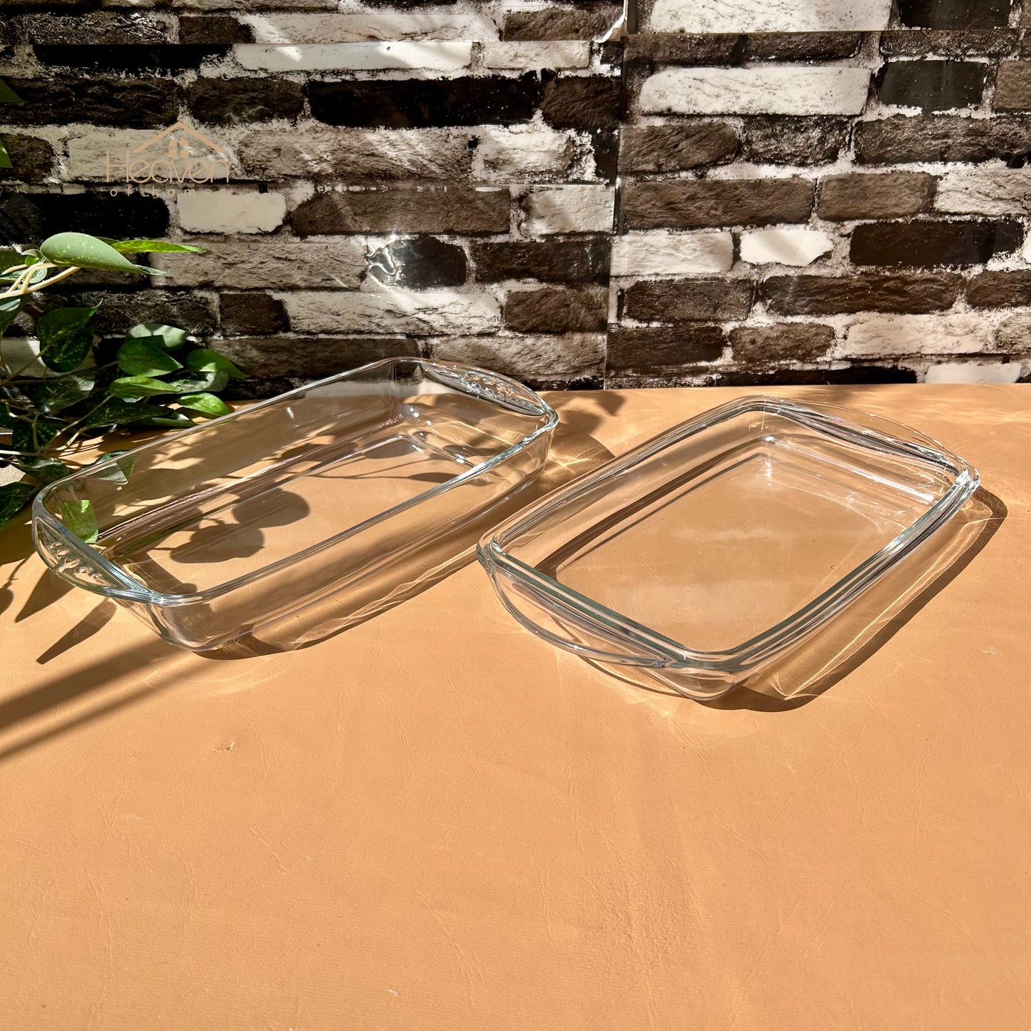 13-Inch Rectangular Glass Serving Casserole Dish with Glass Lid | Imported Clear Glass Serving Dish - Heaven of homes - Sale Pakistan