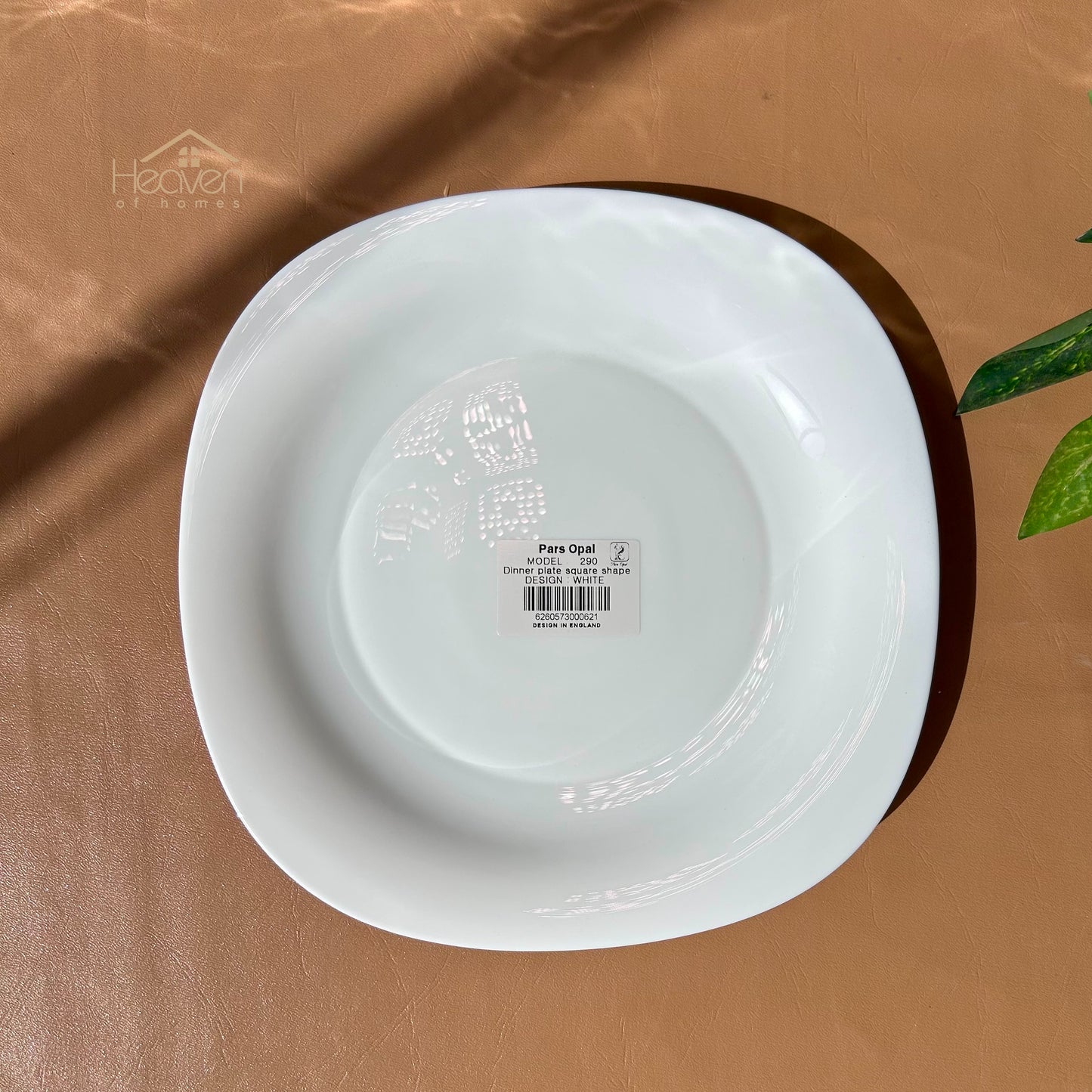Opal Square Set of 6 Marble Plates White– Stain Proof and Microwave Safe - Heaven of homes - Sale Pakistan
