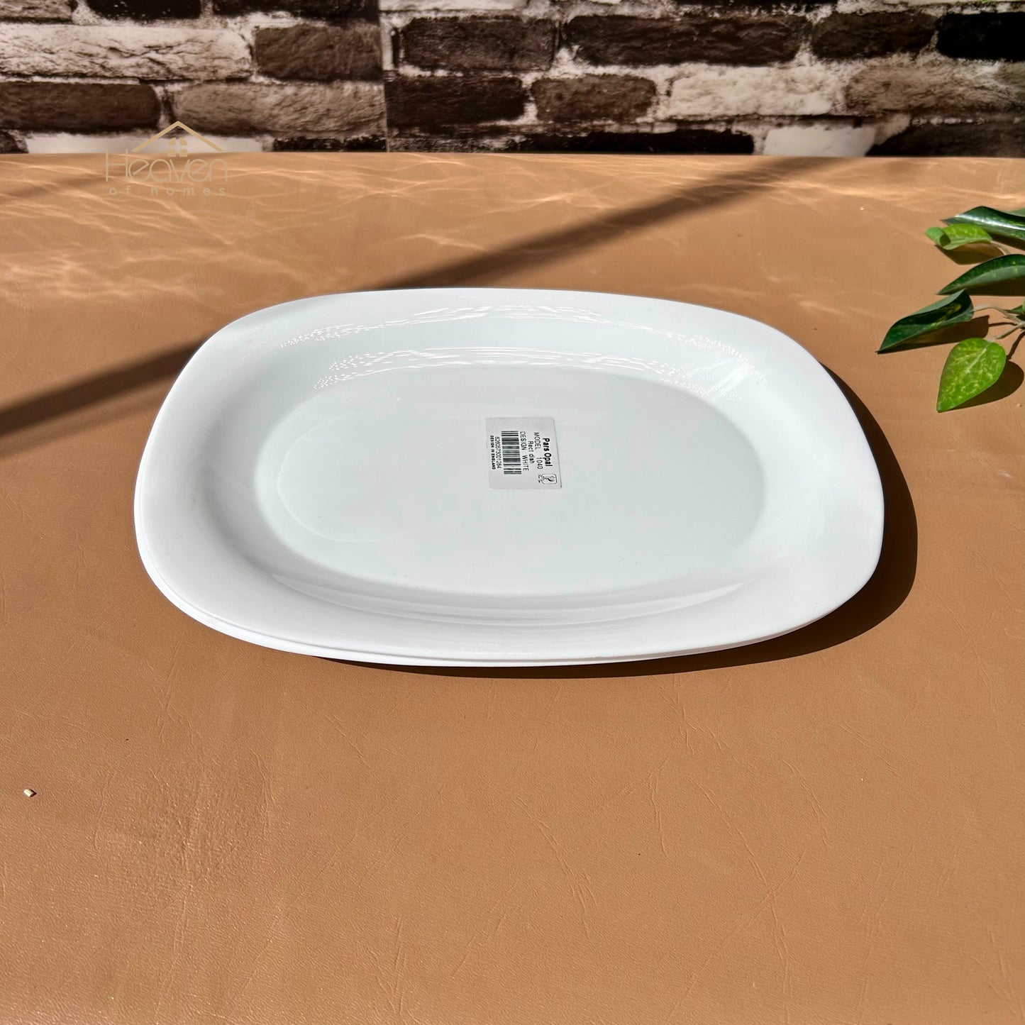 Opal Set of 2 Marble 14 Inches Rice Dishes Square White– Stain-Proof and Microwave Safe Imported - Heaven of homes - Sale Pakistan