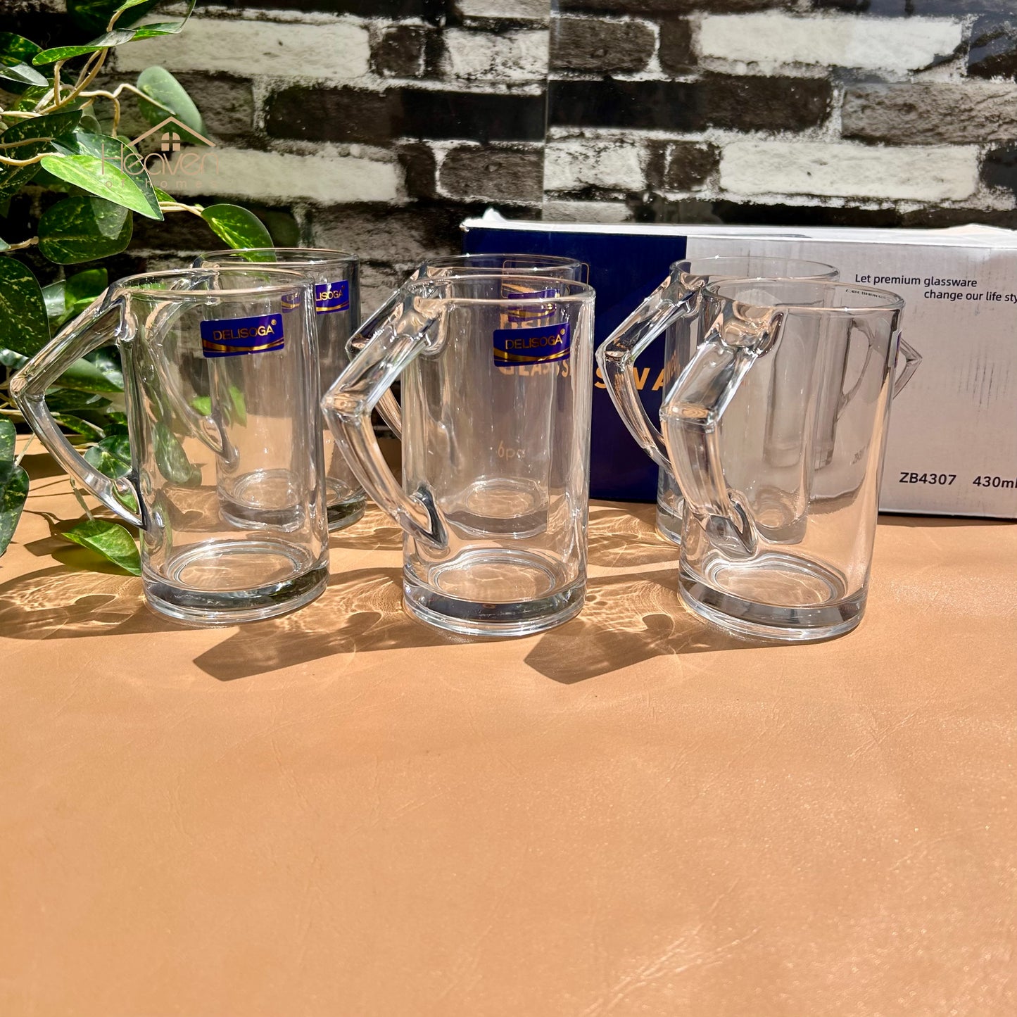 Delisoga® Juice Mugs 430 ML Each Fine Glass Material Milk Shake Mug Set of 6 ZB4307