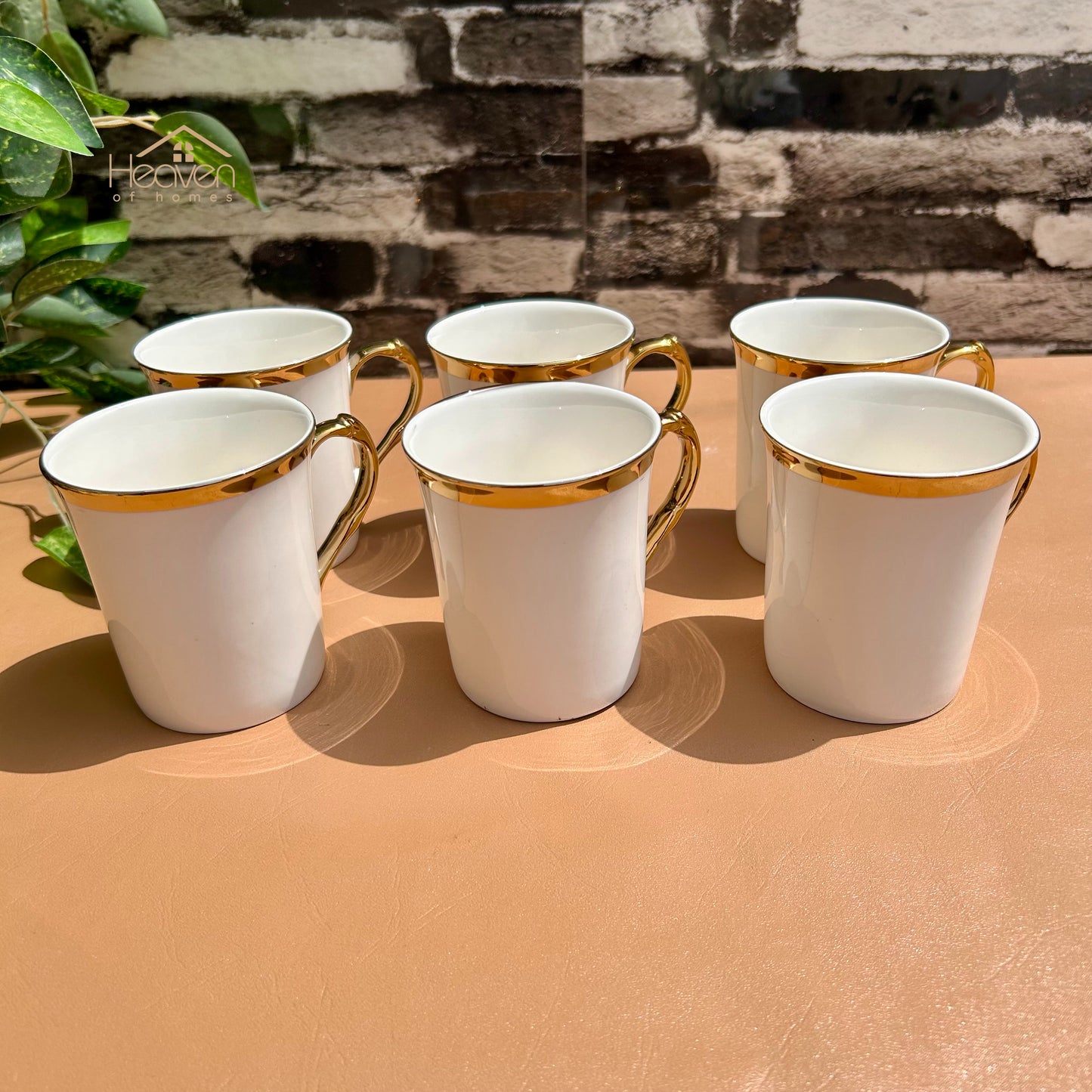 Heaven® Set of 6 Bone China Coffee & Tea Mugs – 225ml Lightweight, Elegant & Durable # 2 EP