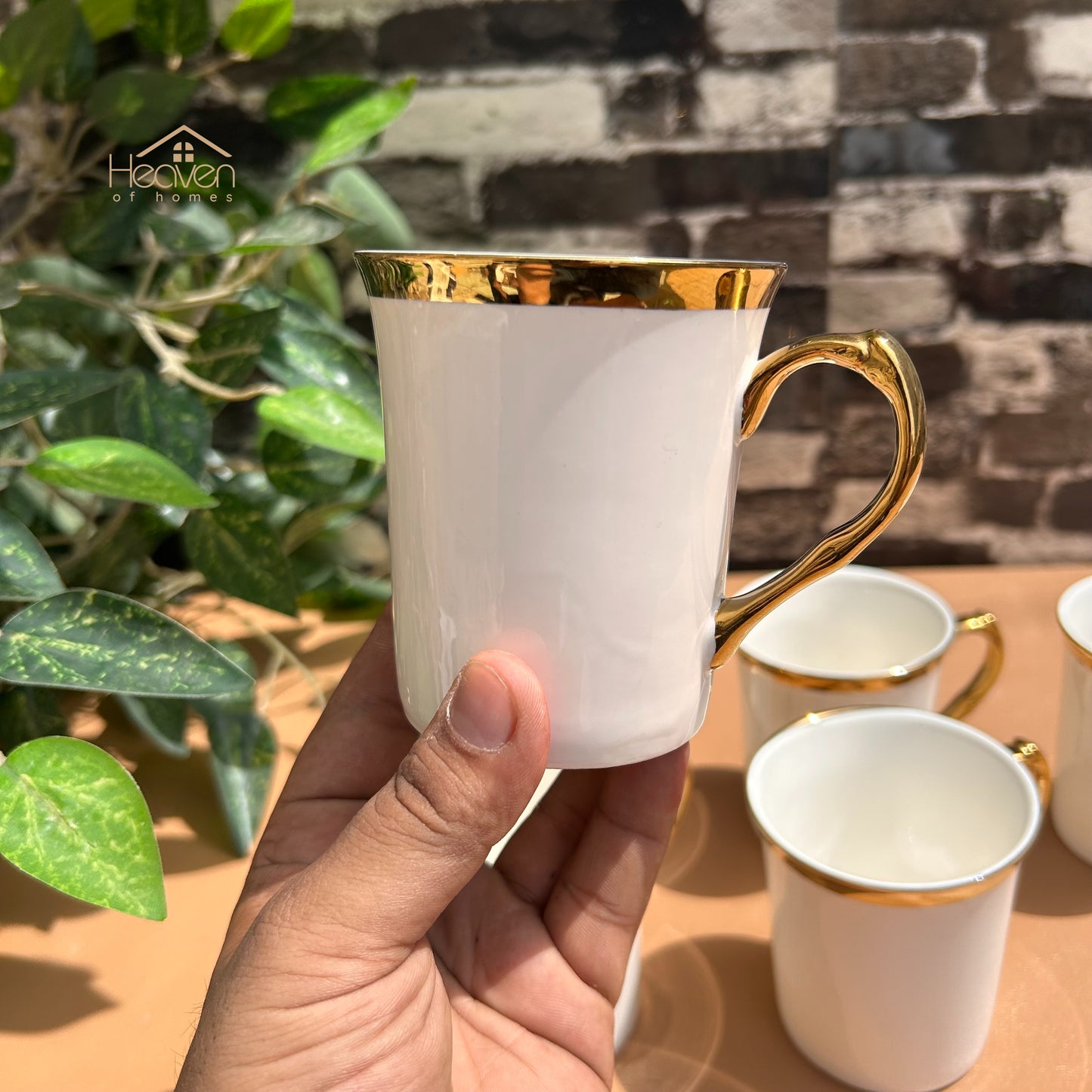Heaven® Set of 6 Bone China Coffee & Tea Mugs – 225ml Lightweight, Elegant & Durable # 2 EP