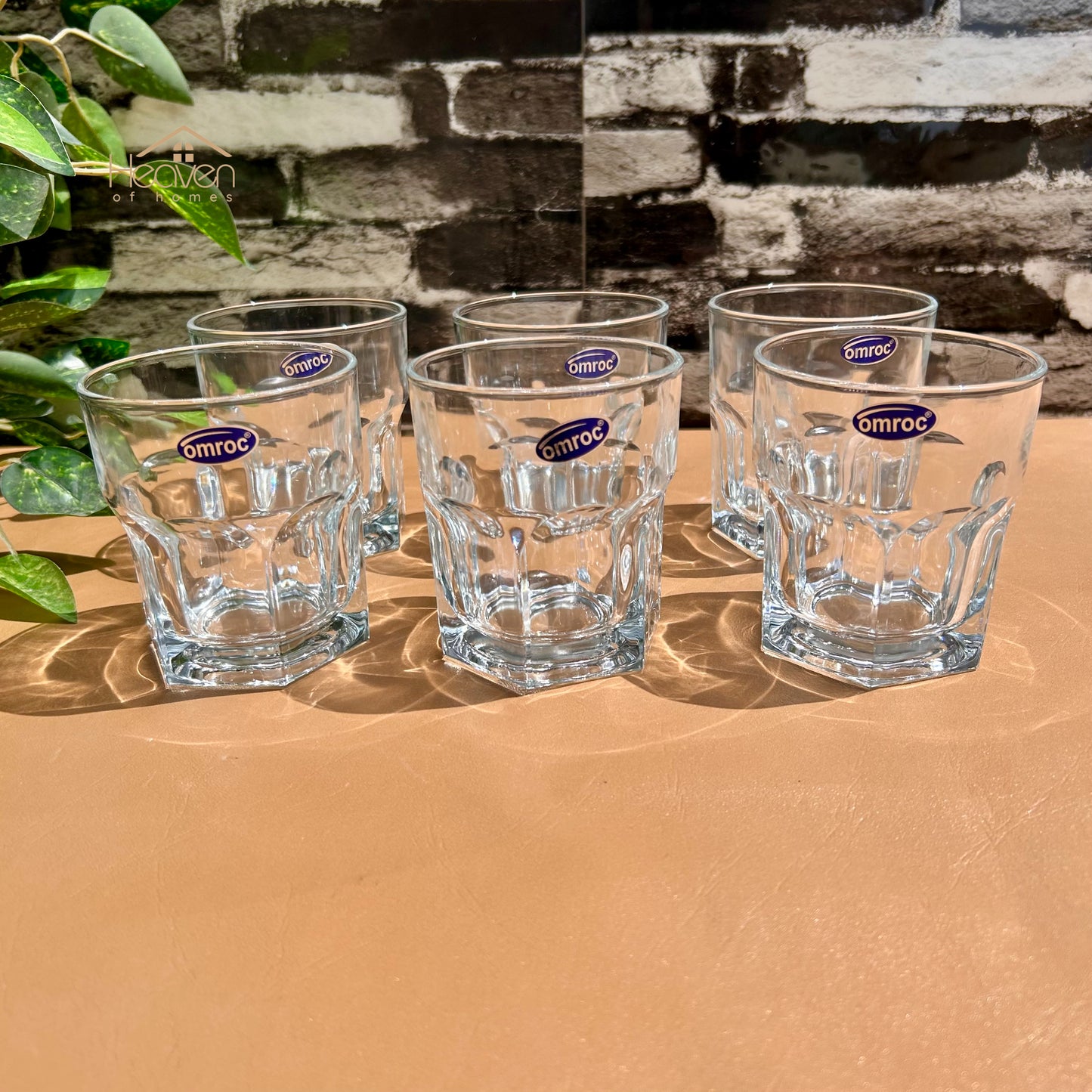 Omroc 6-Piece Clear Glassware Set – 300ml Everyday Drinking Glasses for Beverages, Juice & More