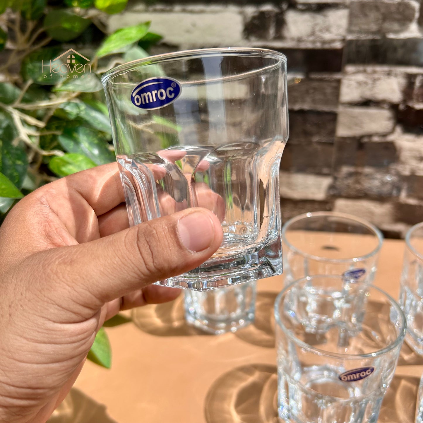 Omroc 6-Piece Clear Glassware Set – 300ml Everyday Drinking Glasses for Beverages, Juice & More