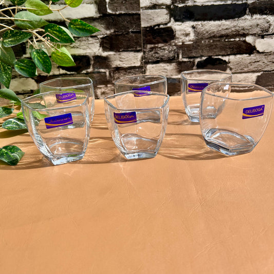 Delisoga® Set of 6 Transparent Glass Tumblers – 285ml Classic Clear Drinking Glasses for Water & Juice - JS5217