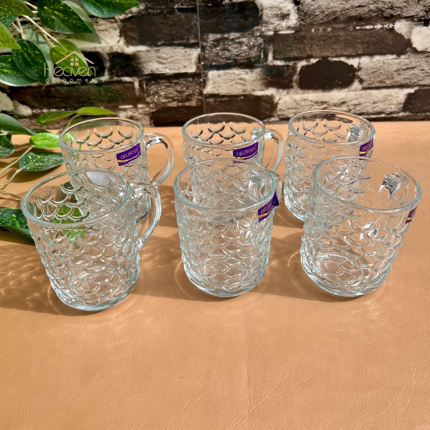 Delisoga® 6-Peice 240ml Clear Glass Mugs – Tea, Coffee & Green Tea Drinkware