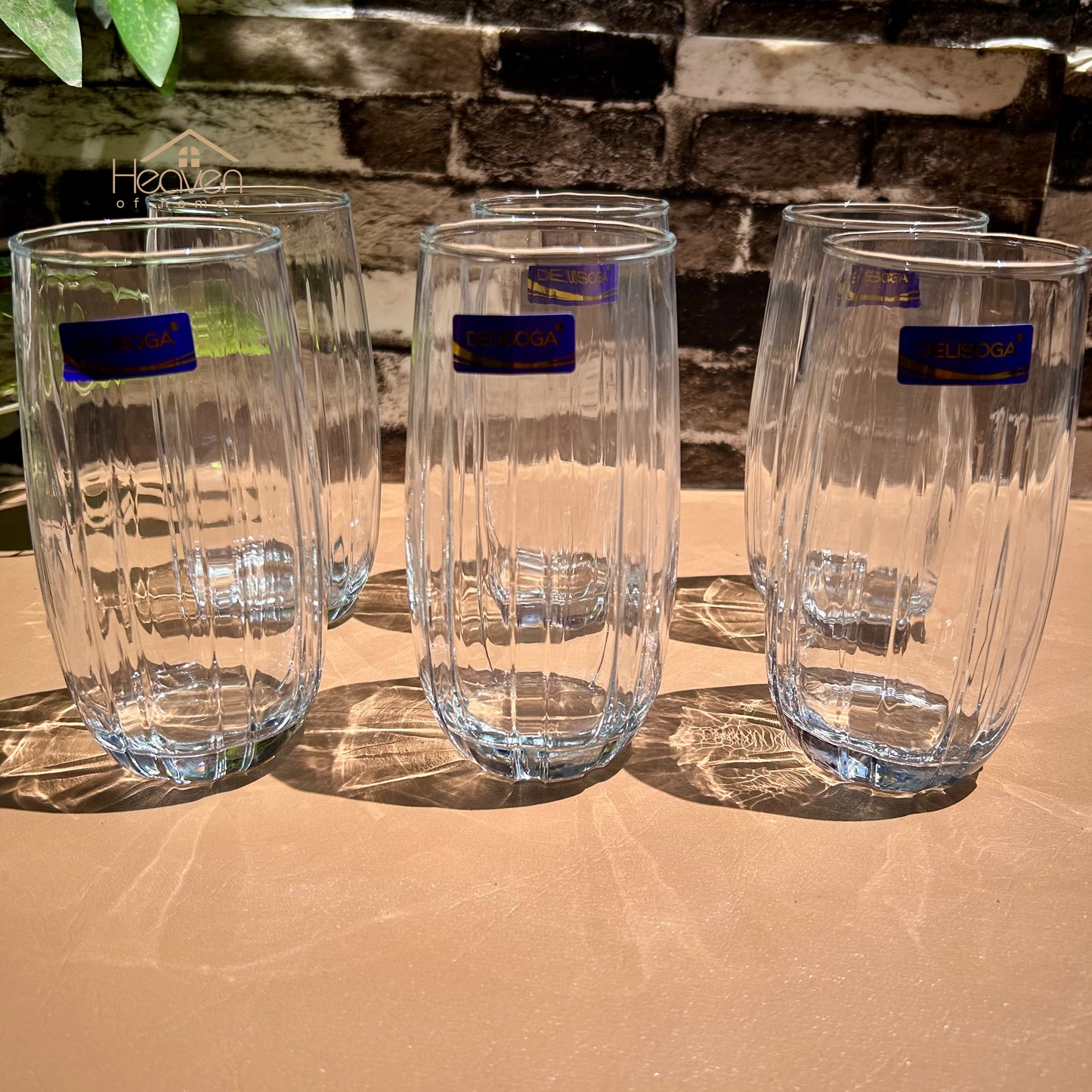 Delisoga® Jumbo Drinking Glasses Set - 6-Piece Everyday Collection | Elegant 510 ml Tumblers - Heaven of homes - Sale Pakistan