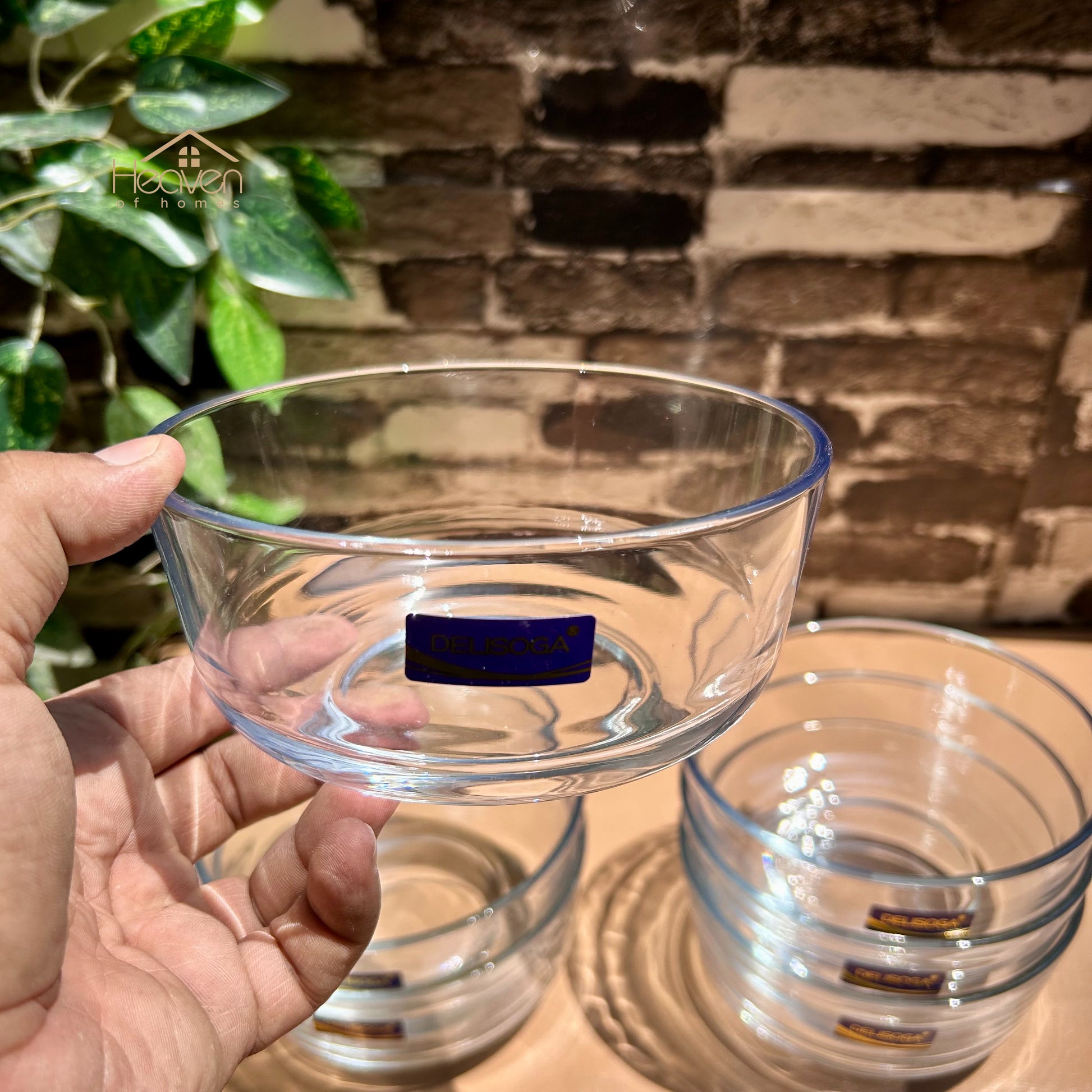 Delisoga® Set of 6 Clear Glass Soup Bowls - 5.5 Inch Transparent Design - Heaven of homes - Sale Pakistan