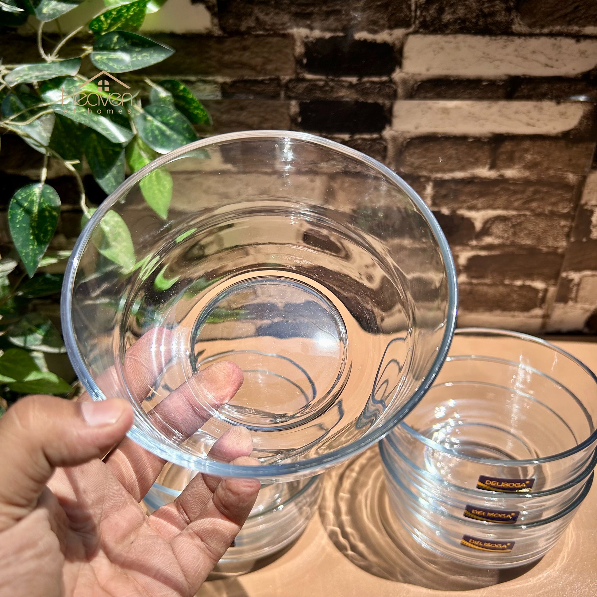 Delisoga® Set of 6 Clear Glass Soup Bowls - 5.5 Inch Transparent Design - Heaven of homes - Sale Pakistan