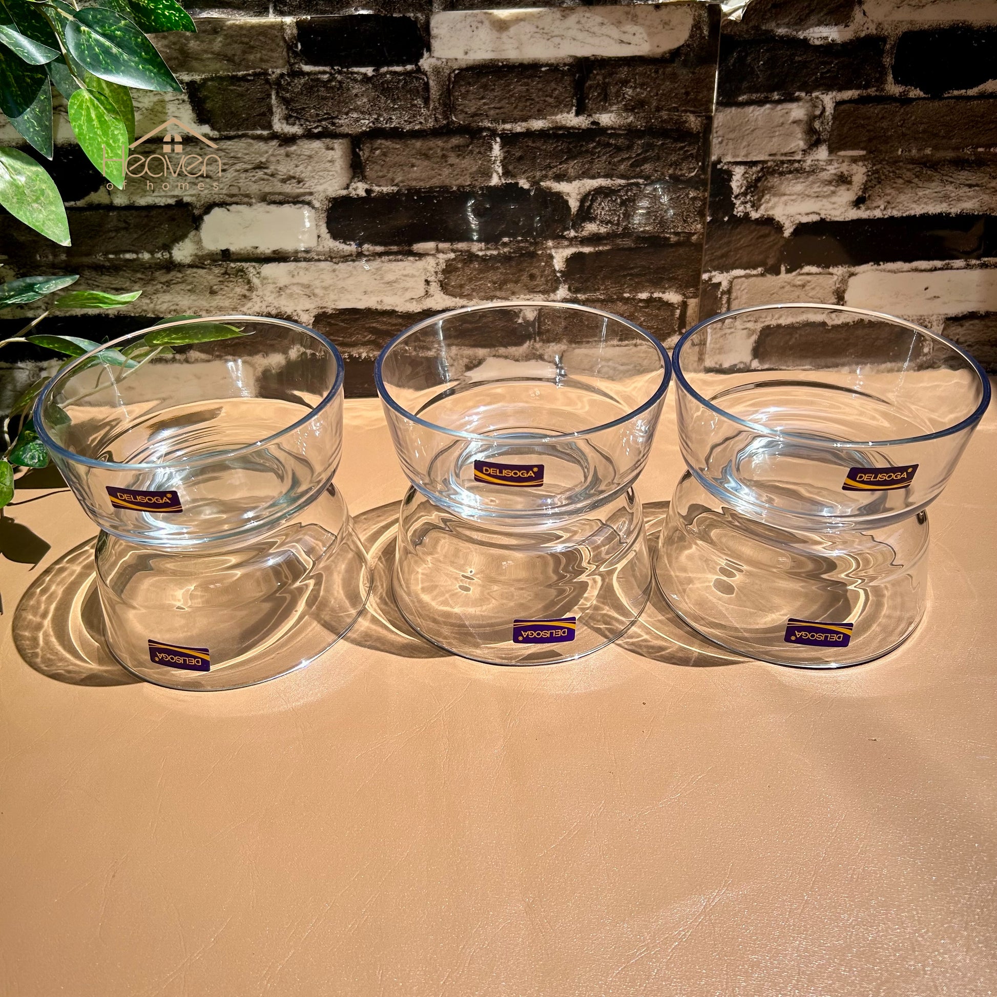 Delisoga® Set of 6 Clear Glass Soup Bowls - 5.5 Inch Transparent Design - Heaven of homes - Sale Pakistan