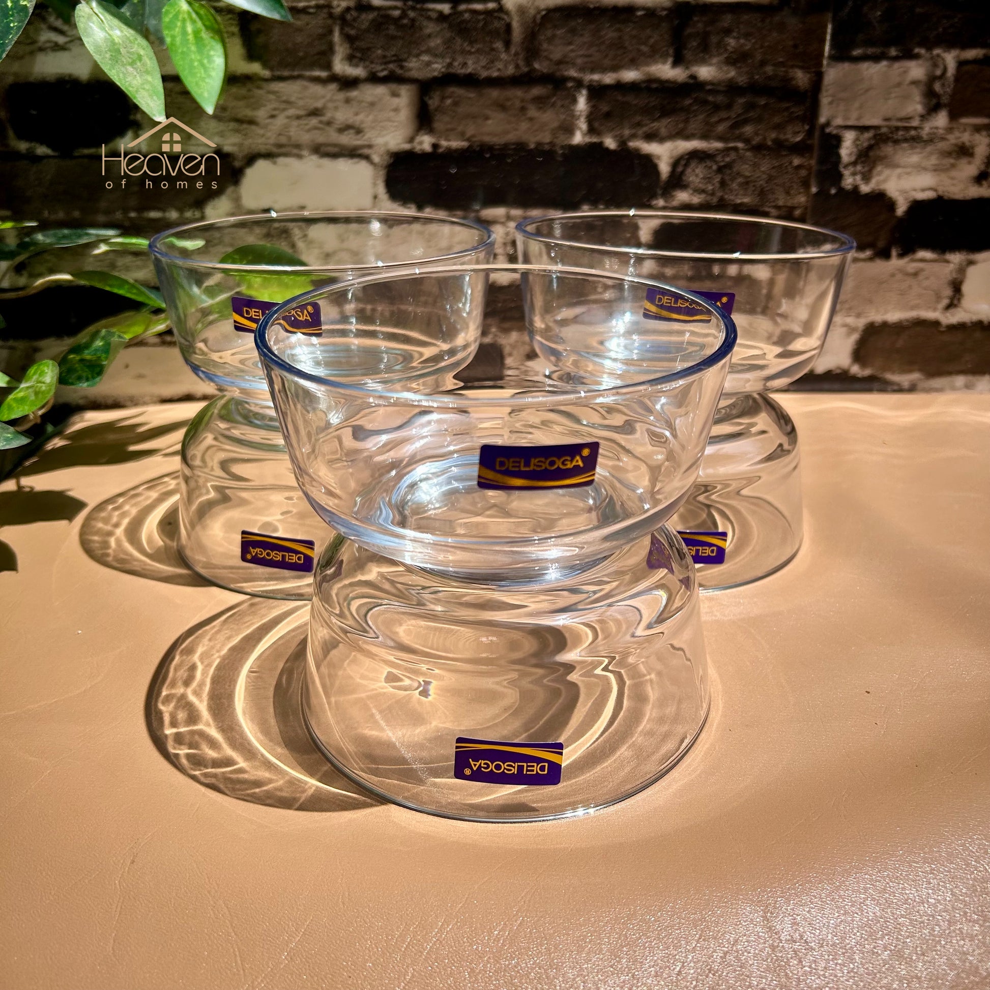 Delisoga® Set of 6 Clear Glass Soup Bowls - 5.5 Inch Transparent Design - Heaven of homes - Sale Pakistan