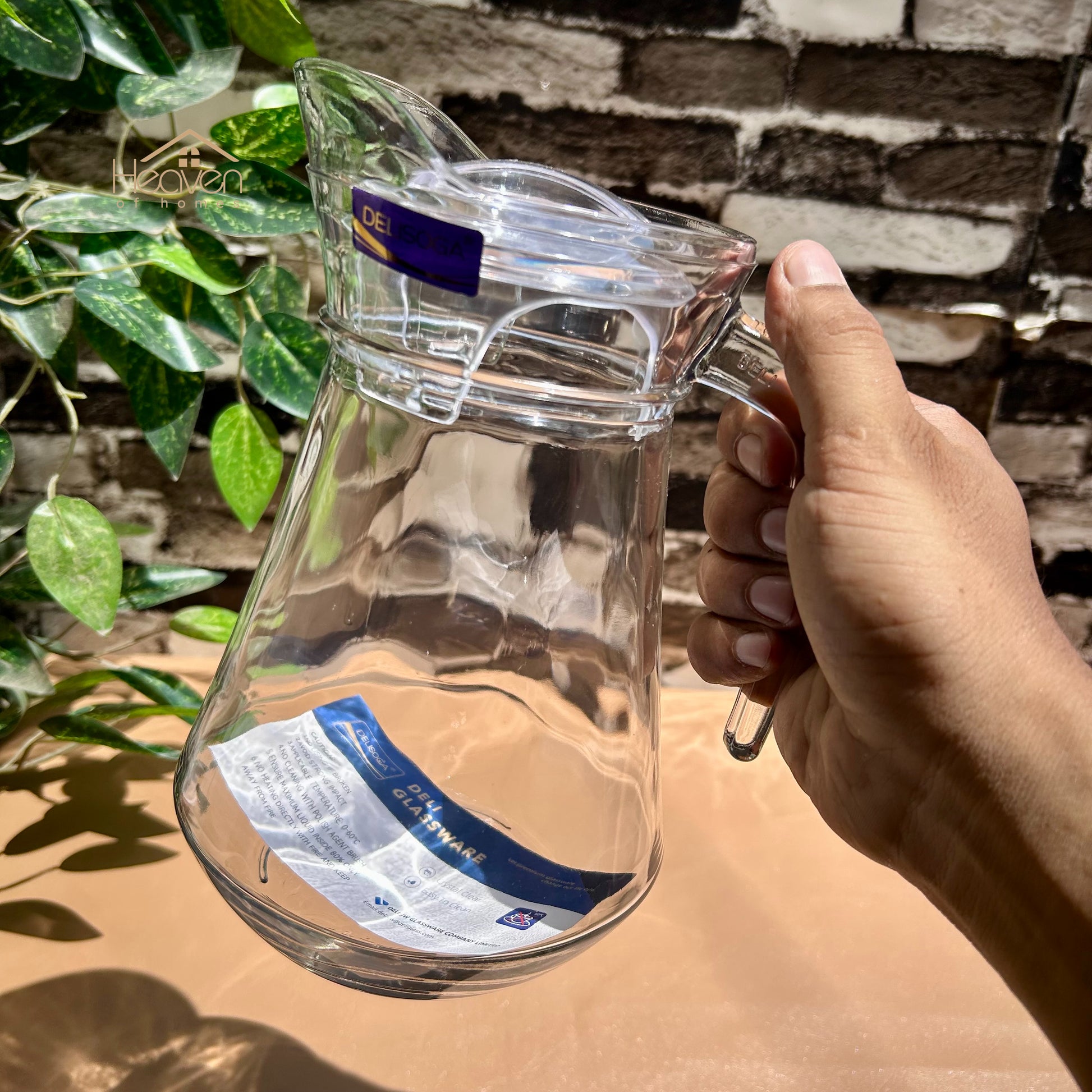 Delisoga® Premium 1.5-Liter Glass Serving Jug – Elegant Pitcher for Cool Beverages - Heaven of homes - Sale Pakistan
