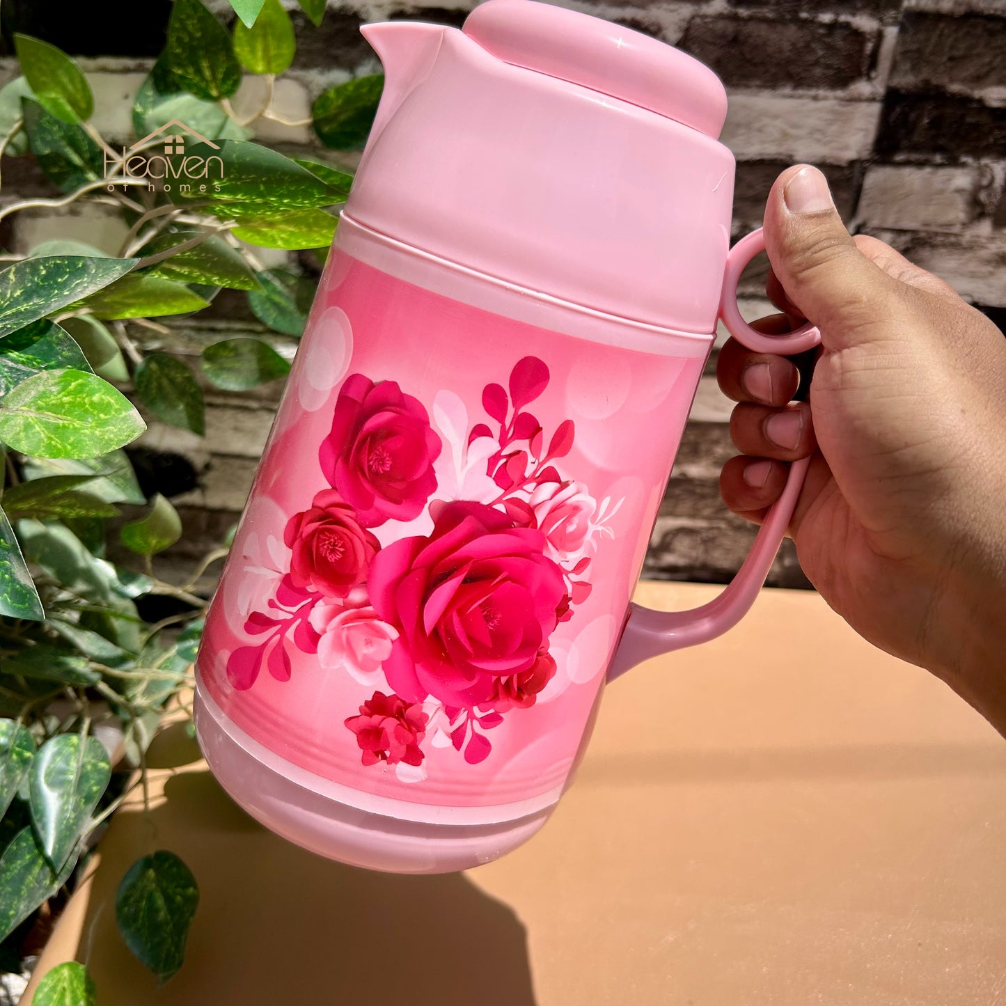 Hot And Cool Vacuum Flask Thermos Pure Food Grade Plastic Body With Double Refill 1 Litre - Heaven of homes - Sale Pakistan