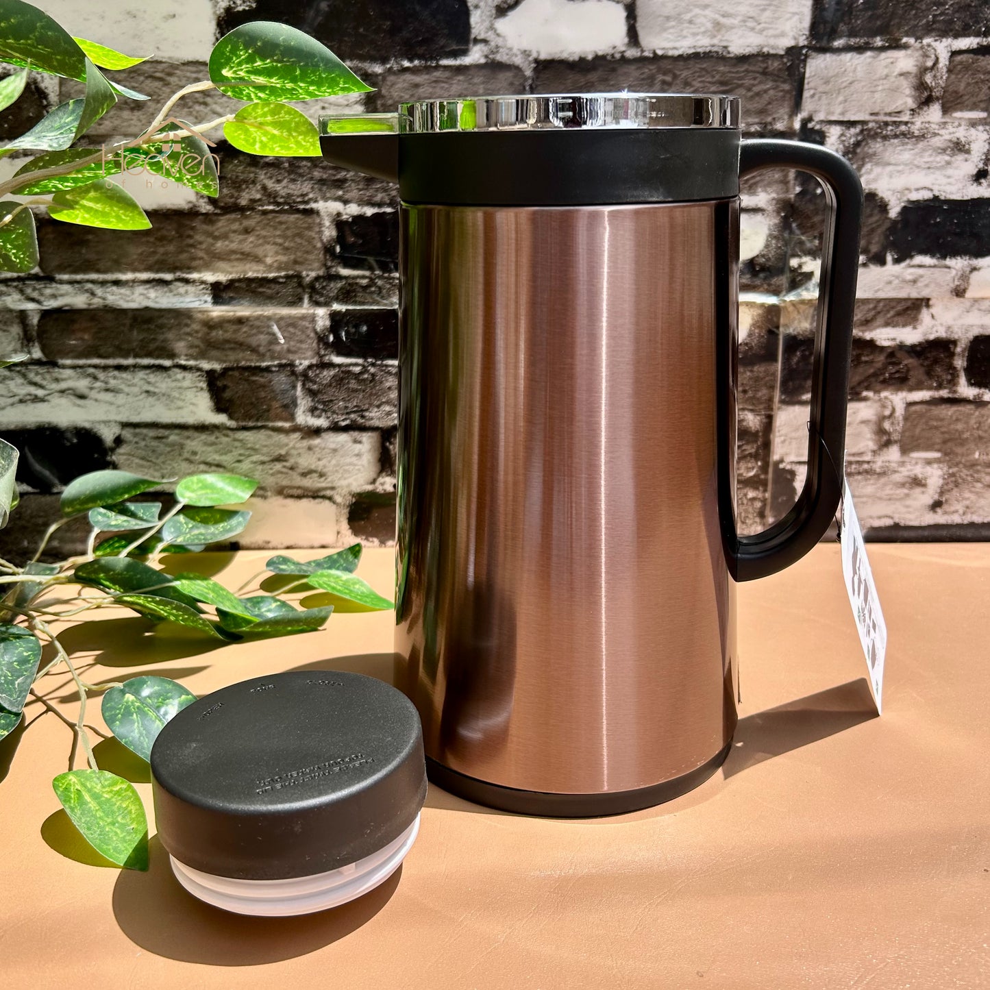 Heaven® Hot And Cool Vacuum Flask Thermos Pure Stainless Steel Body With Double Glass 1 Litre - Heaven of homes - Sale Pakistan