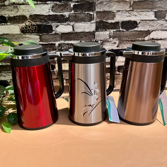 Heaven® Hot And Cool Vacuum Flask Thermos Pure Stainless Steel Body With Double Glass 1 Litre - Heaven of homes - Sale Pakistan