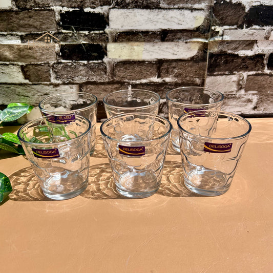 Delisoga® Drinking Glasses Set - 6-Piece Everyday Collection | Elegant 240 ml Ice Cube - Heaven of homes - Sale Pakistan